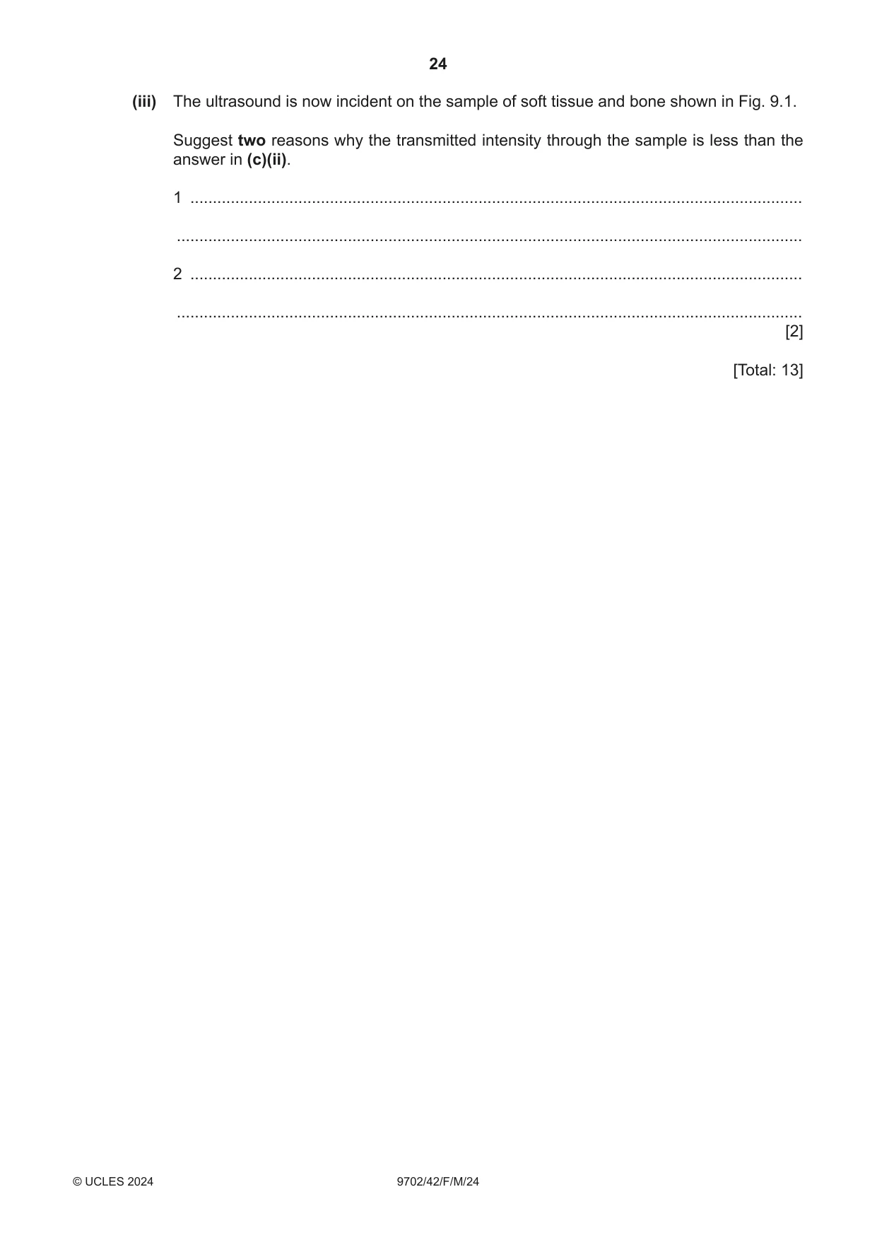 Cambridge A Level Physics 9702 2024 Feb/March Paper 4 · Variant 2 question paper, page 24 of 28