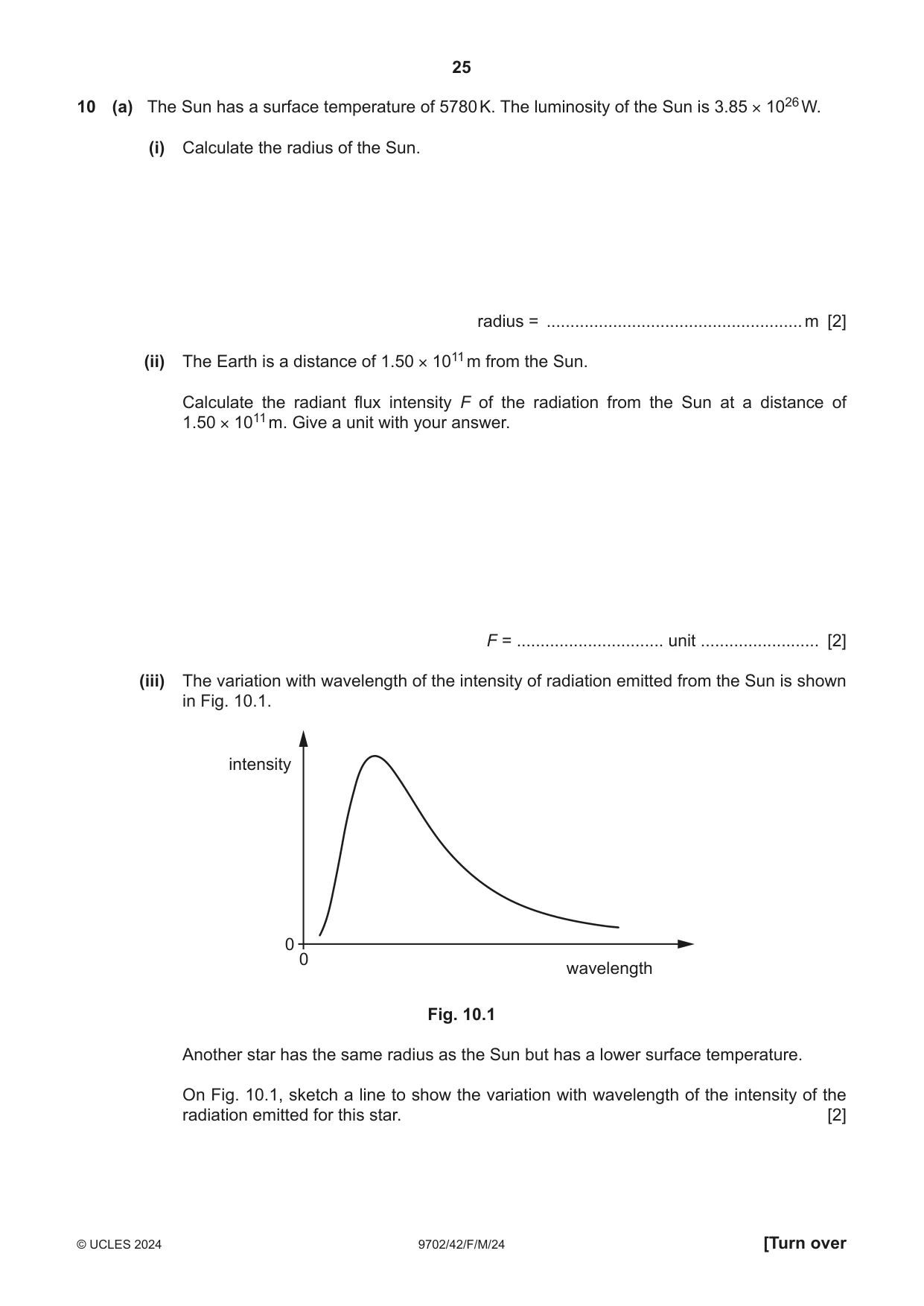 Cambridge A Level Physics 9702 2024 Feb/March Paper 4 · Variant 2 question paper, page 25 of 28
