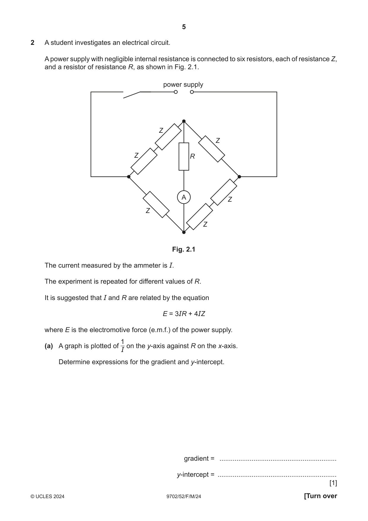 Cambridge A Level Physics 9702 2024 Feb/March Paper 5 · Variant 2 question paper, page 5 of 8