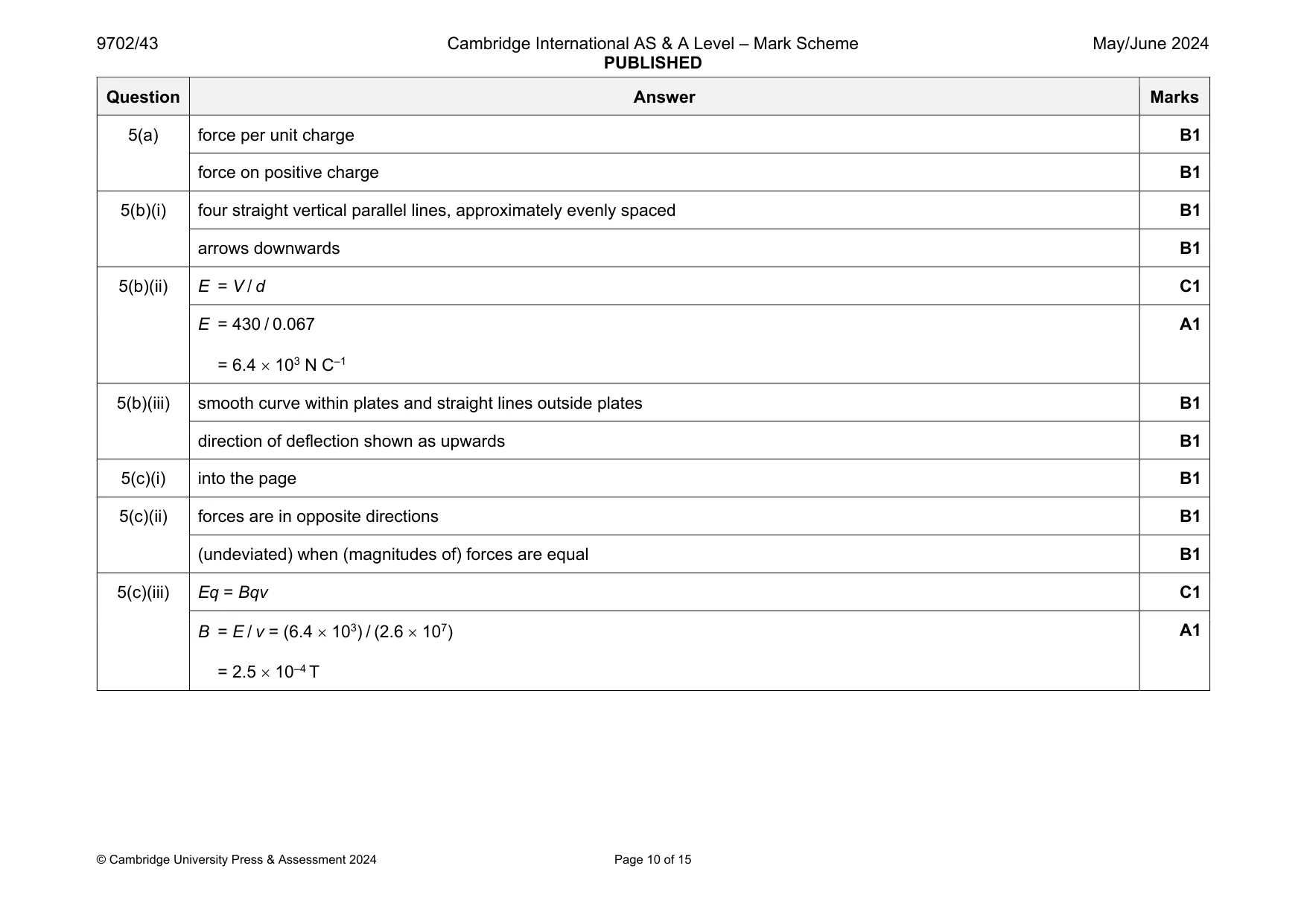 Mark scheme, page 10 of 15