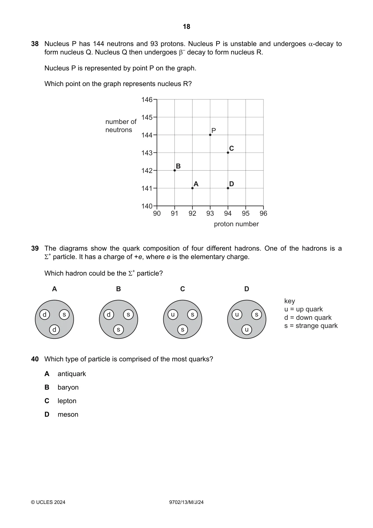 Cambridge A Level Physics 9702 2024 May/June Paper 1 · Variant 3 question paper, page 18 of 20