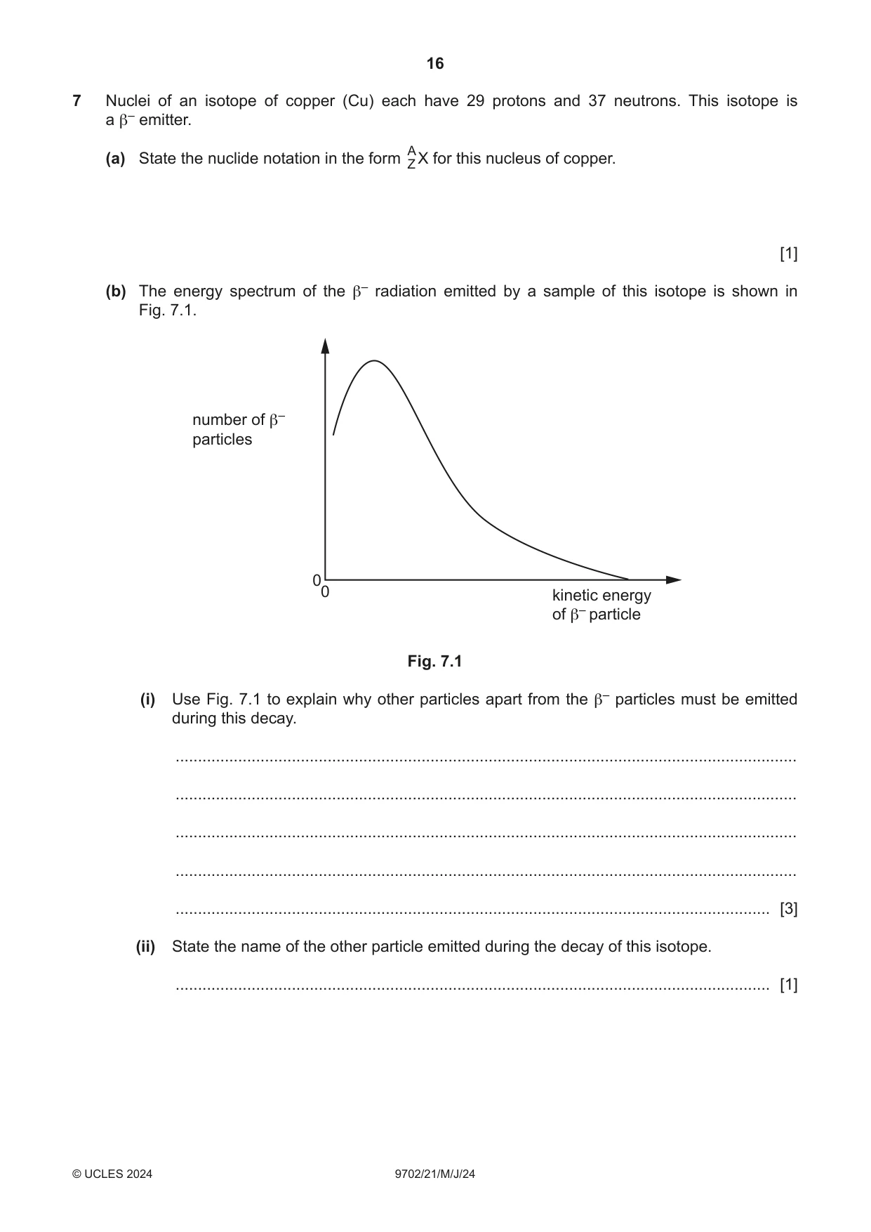Cambridge A Level Physics 9702 2024 May/June Paper 2 · Variant 1 question paper, page 16 of 20
