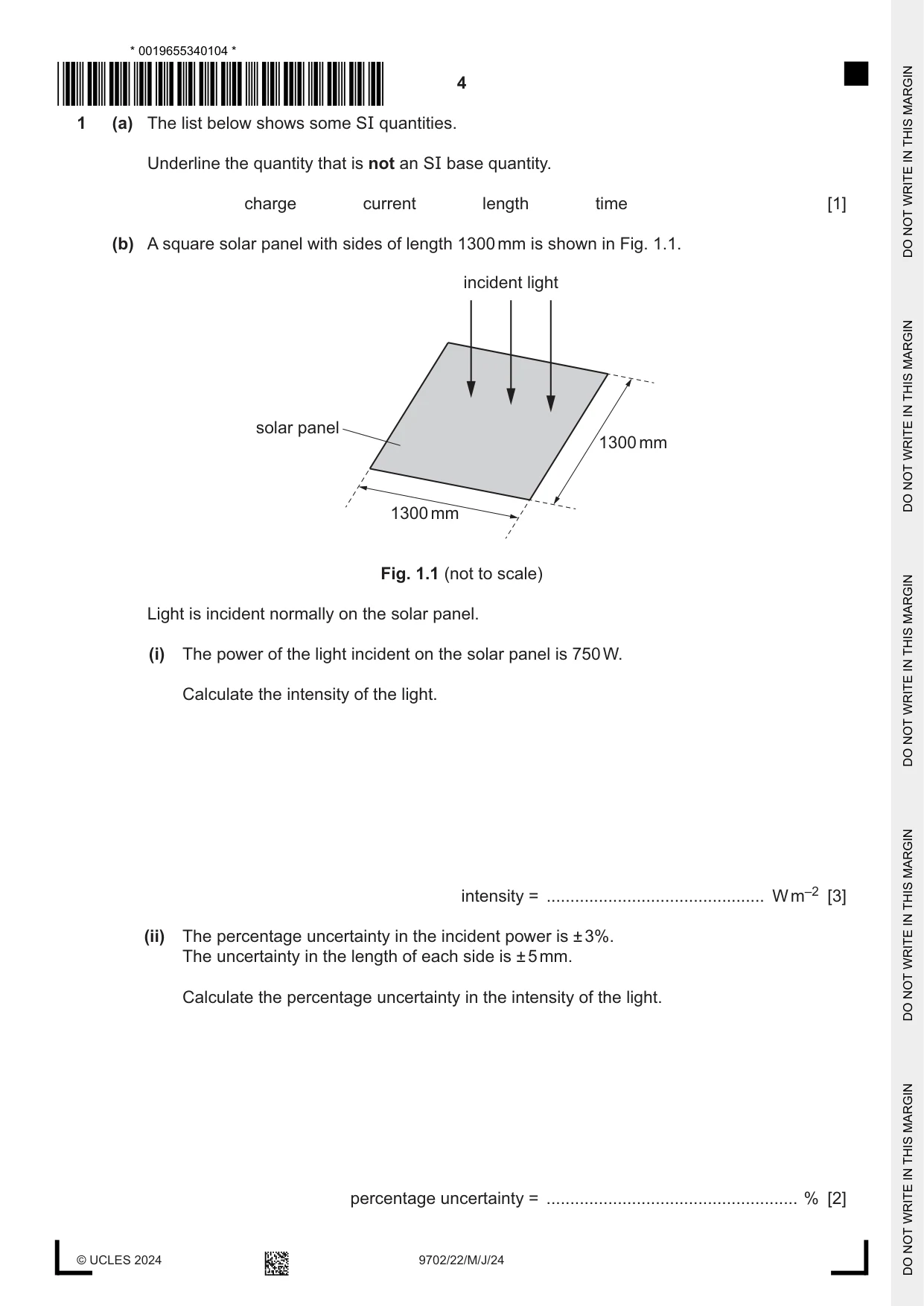 Cambridge A Level Physics 9702 2024 May/June Paper 2 · Variant 2 question paper, page 4 of 16