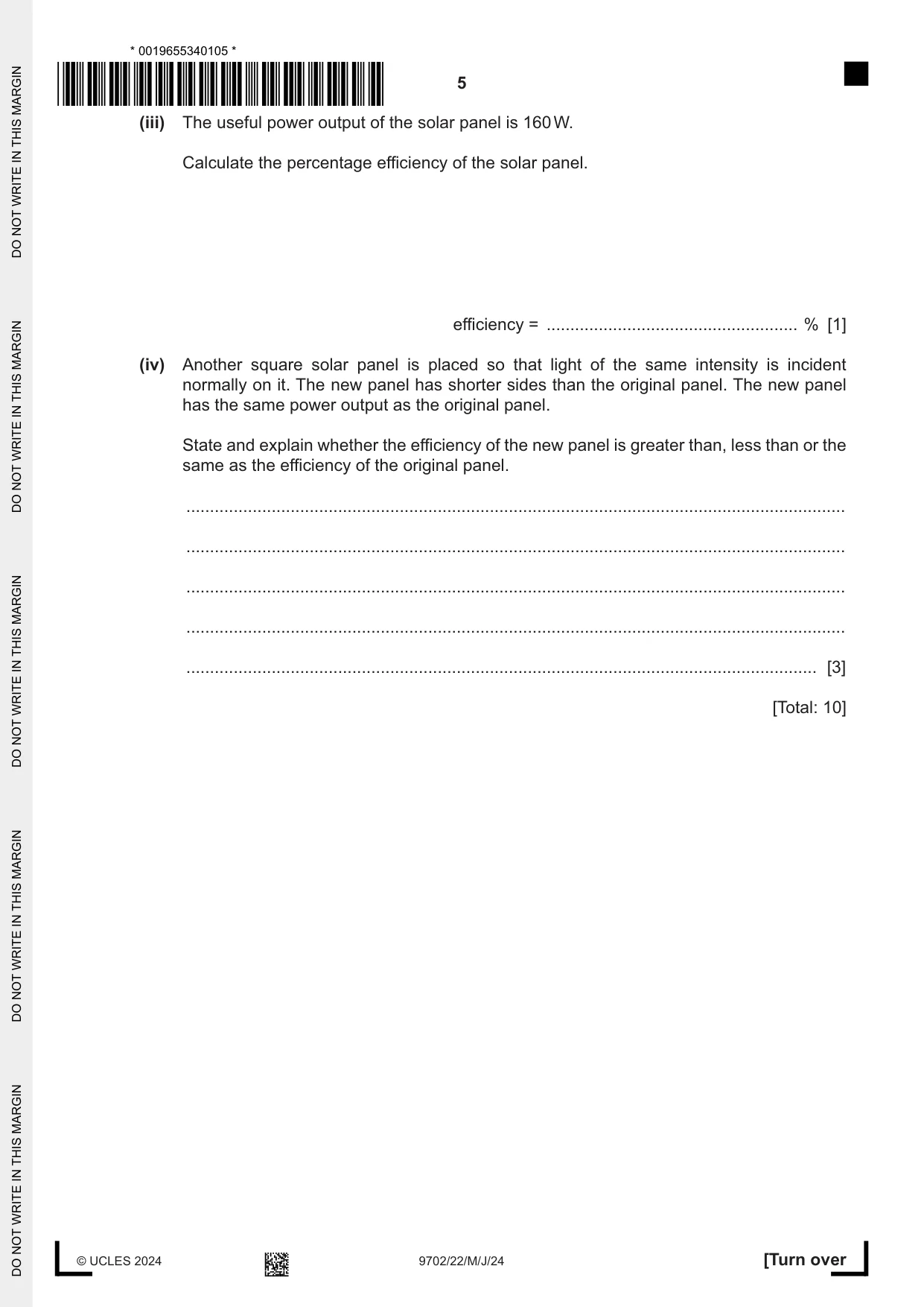 Cambridge A Level Physics 9702 2024 May/June Paper 2 · Variant 2 question paper, page 5 of 16