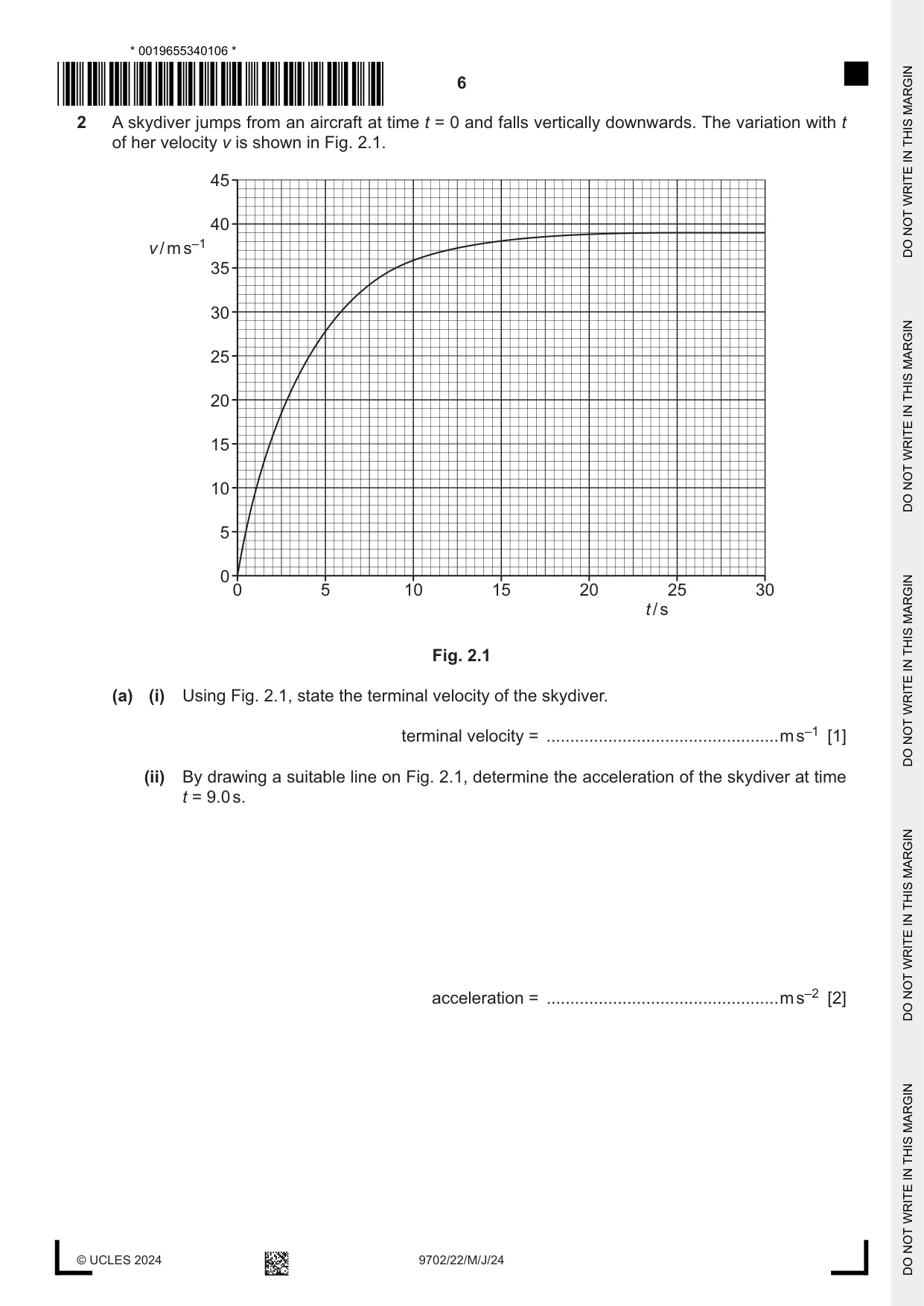 Cambridge A Level Physics 9702 2024 May/June Paper 2 · Variant 2 question paper, page 6 of 16