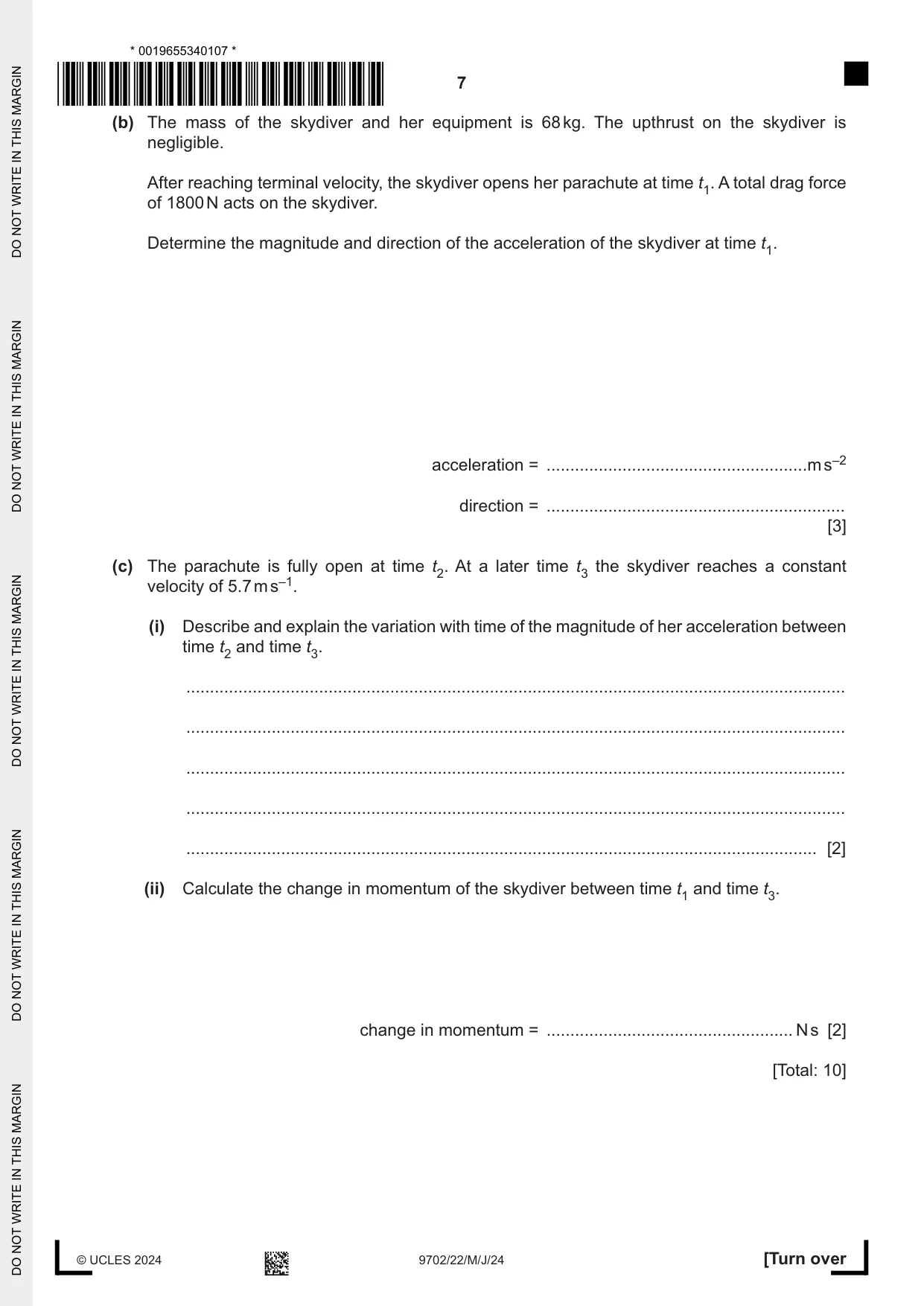 Cambridge A Level Physics 9702 2024 May/June Paper 2 · Variant 2 question paper, page 7 of 16