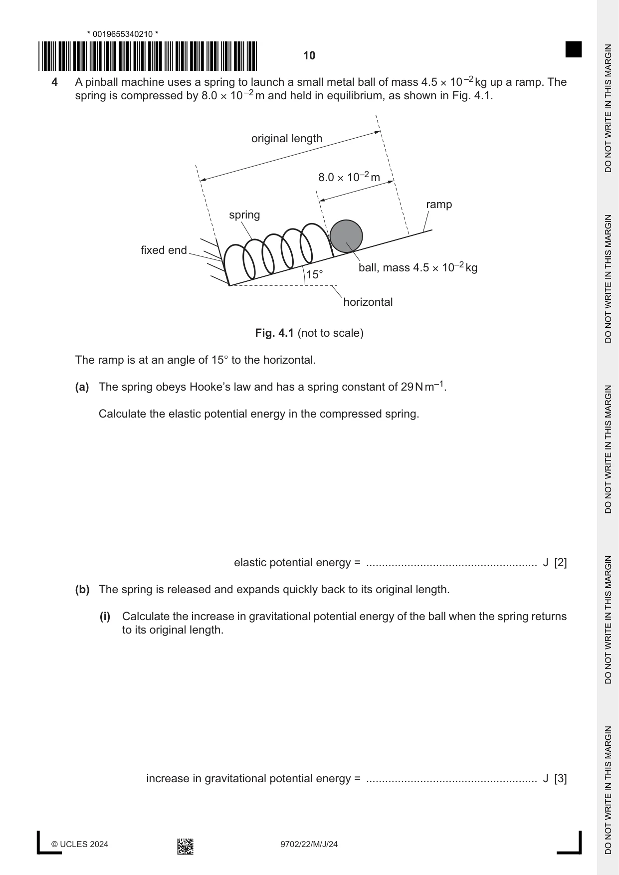 Cambridge A Level Physics 9702 2024 May/June Paper 2 · Variant 2 question paper, page 10 of 16