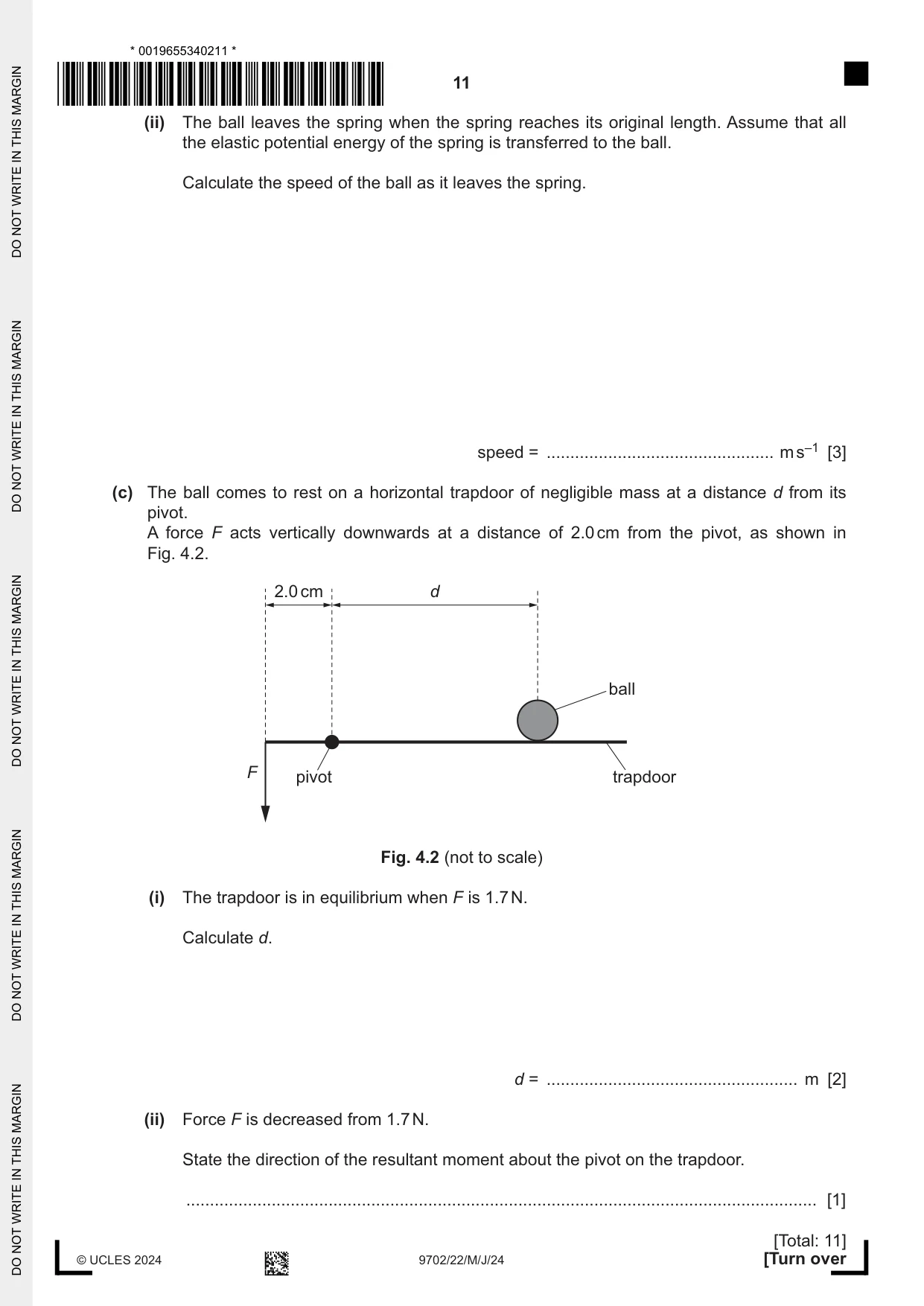 Cambridge A Level Physics 9702 2024 May/June Paper 2 · Variant 2 question paper, page 11 of 16