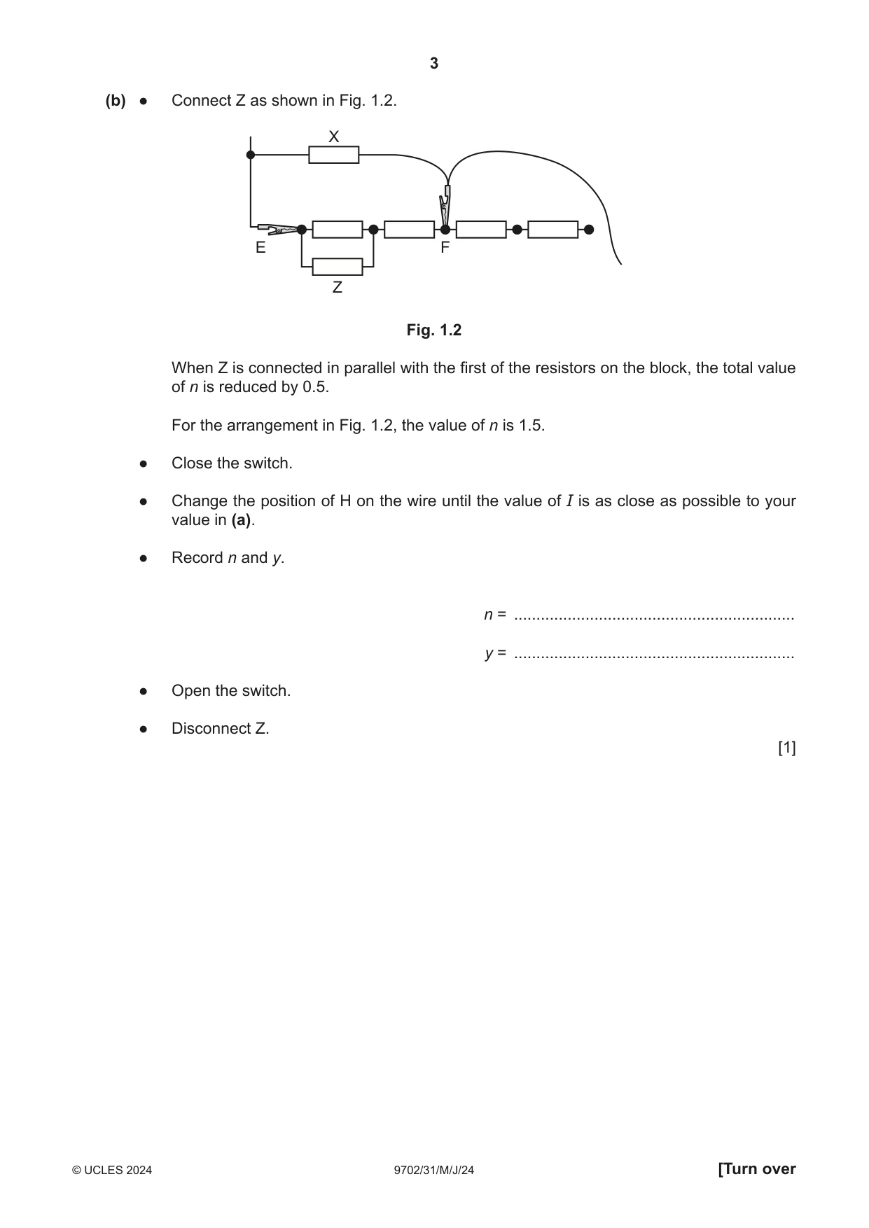 Cambridge A Level Physics 9702 2024 May/June Paper 3 · Variant 1 question paper, page 3 of 12