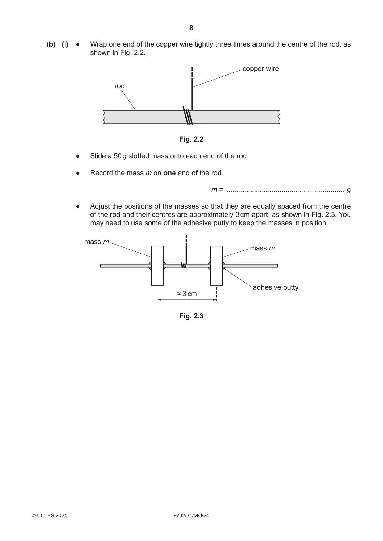 Cambridge A Level Physics 9702 2024 May/June Paper 3 · Variant 1 question paper, page 8 of 12