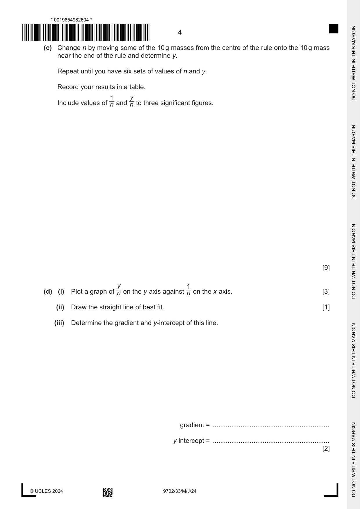 Cambridge A Level Physics 9702 2024 May/June Paper 3 · Variant 3 question paper, page 4 of 12