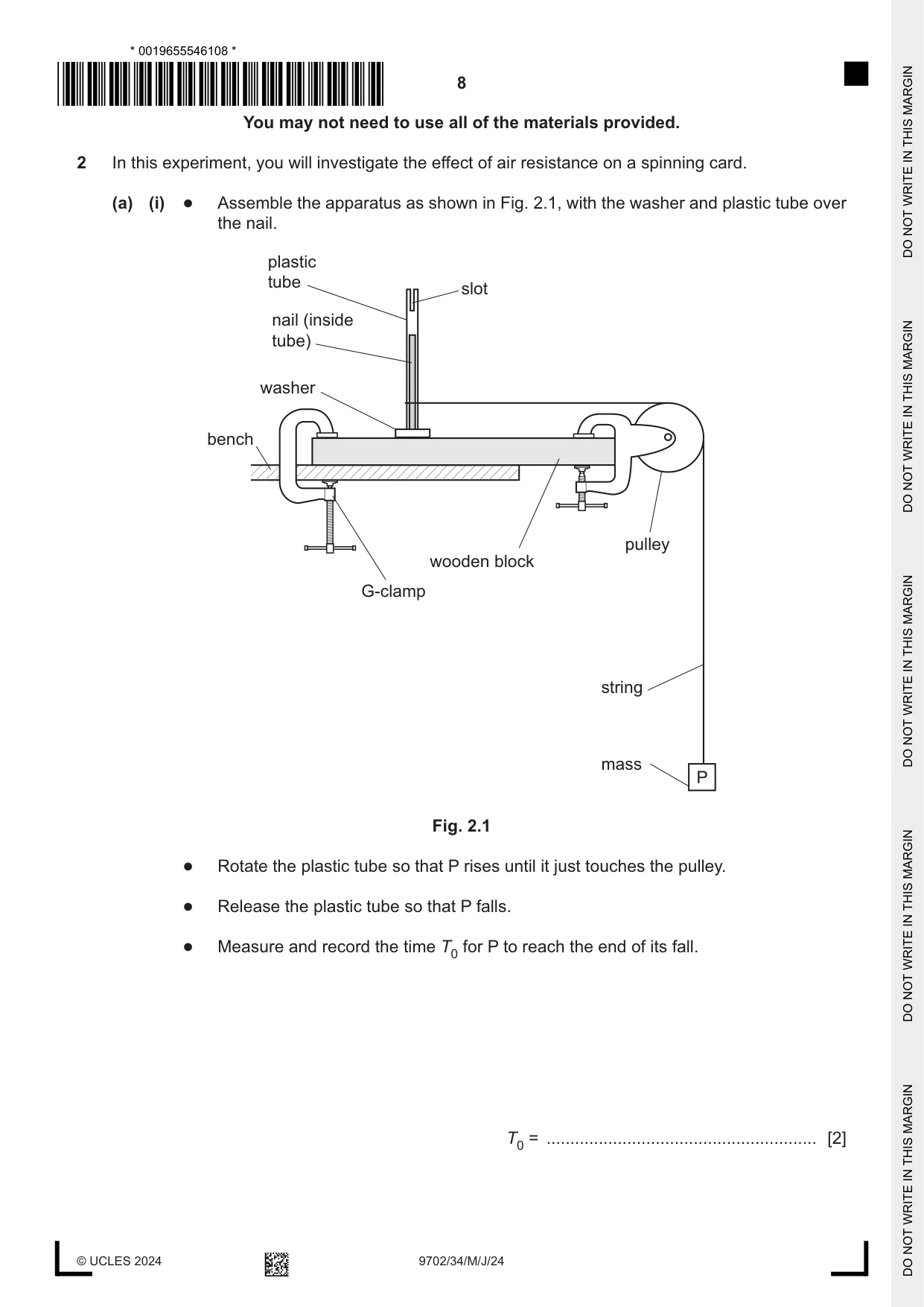 Cambridge A Level Physics 9702 2024 May/June Paper 3 · Variant 4 question paper, page 8 of 12