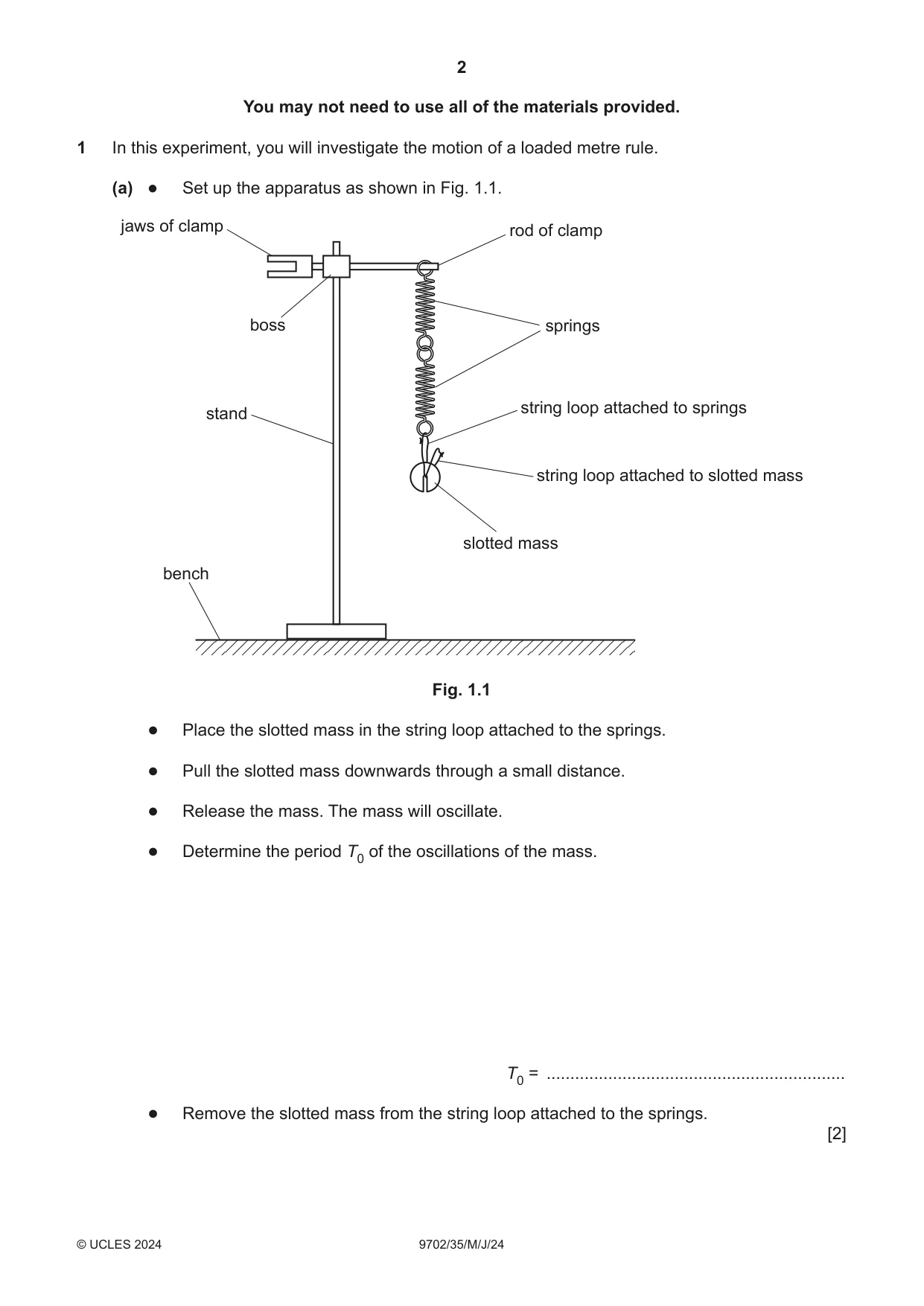 Cambridge A Level Physics 9702 2024 May/June Paper 3 · Variant 5 question paper, page 2 of 12