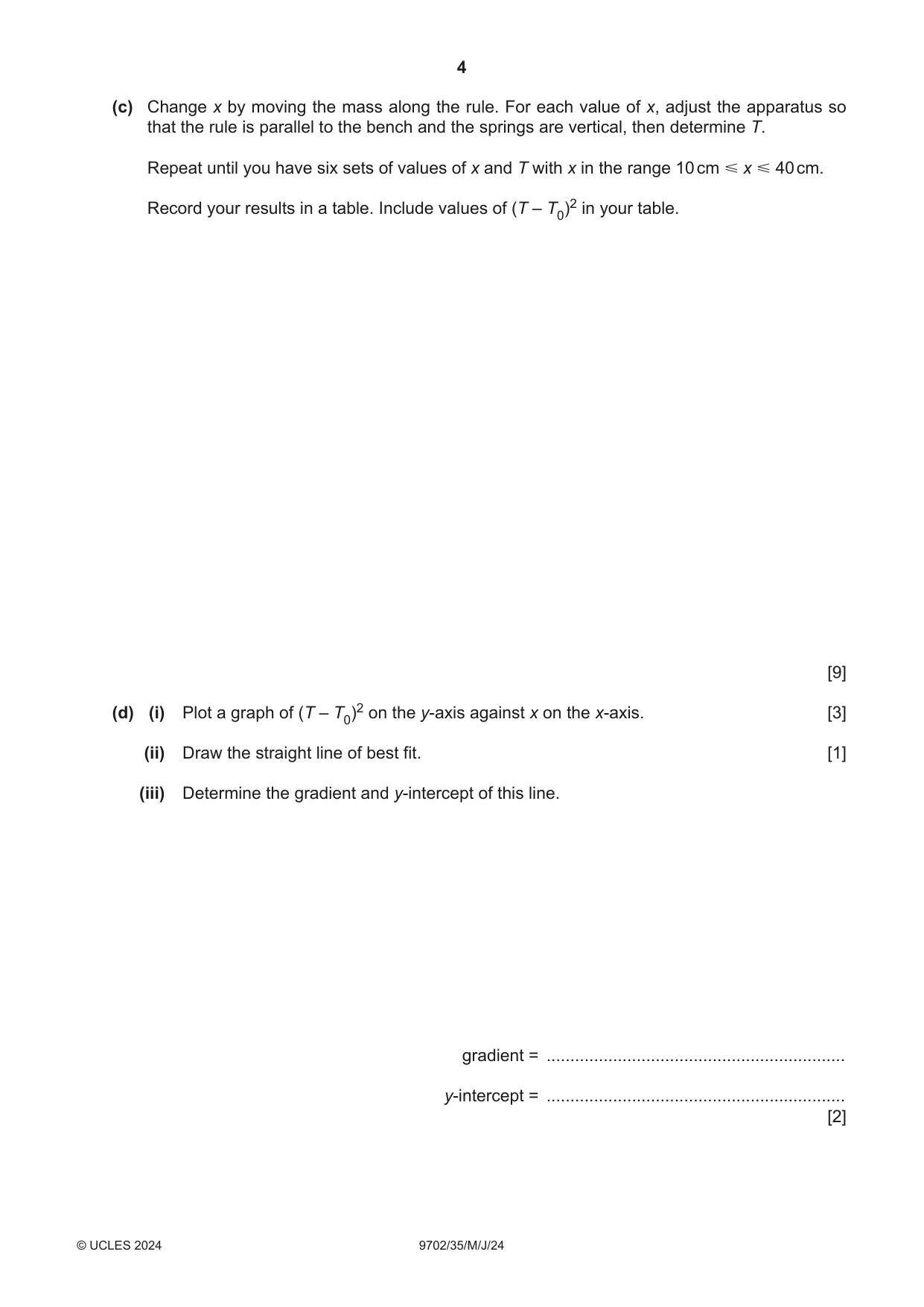 Cambridge A Level Physics 9702 2024 May/June Paper 3 · Variant 5 question paper, page 4 of 12