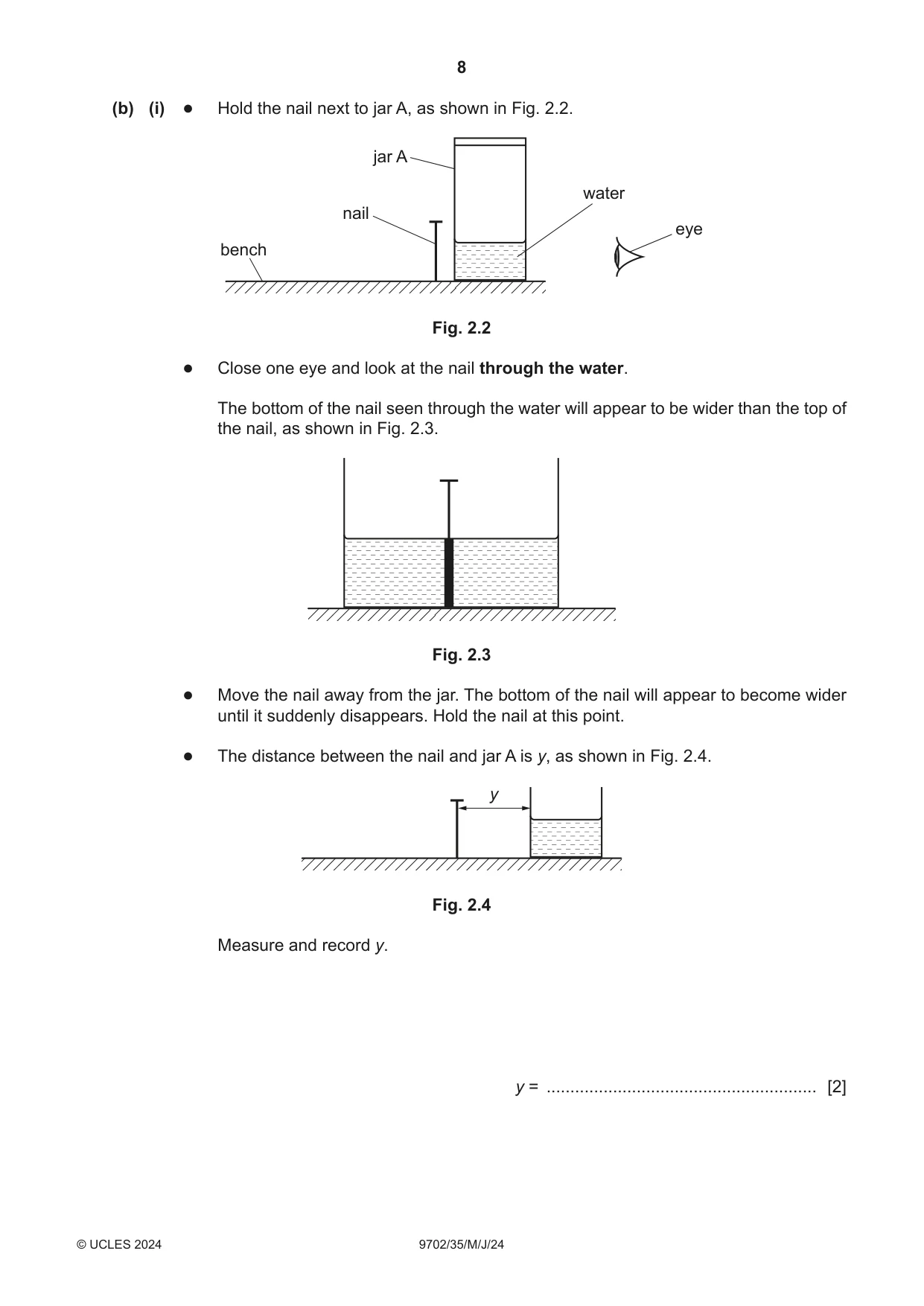 Cambridge A Level Physics 9702 2024 May/June Paper 3 · Variant 5 question paper, page 8 of 12
