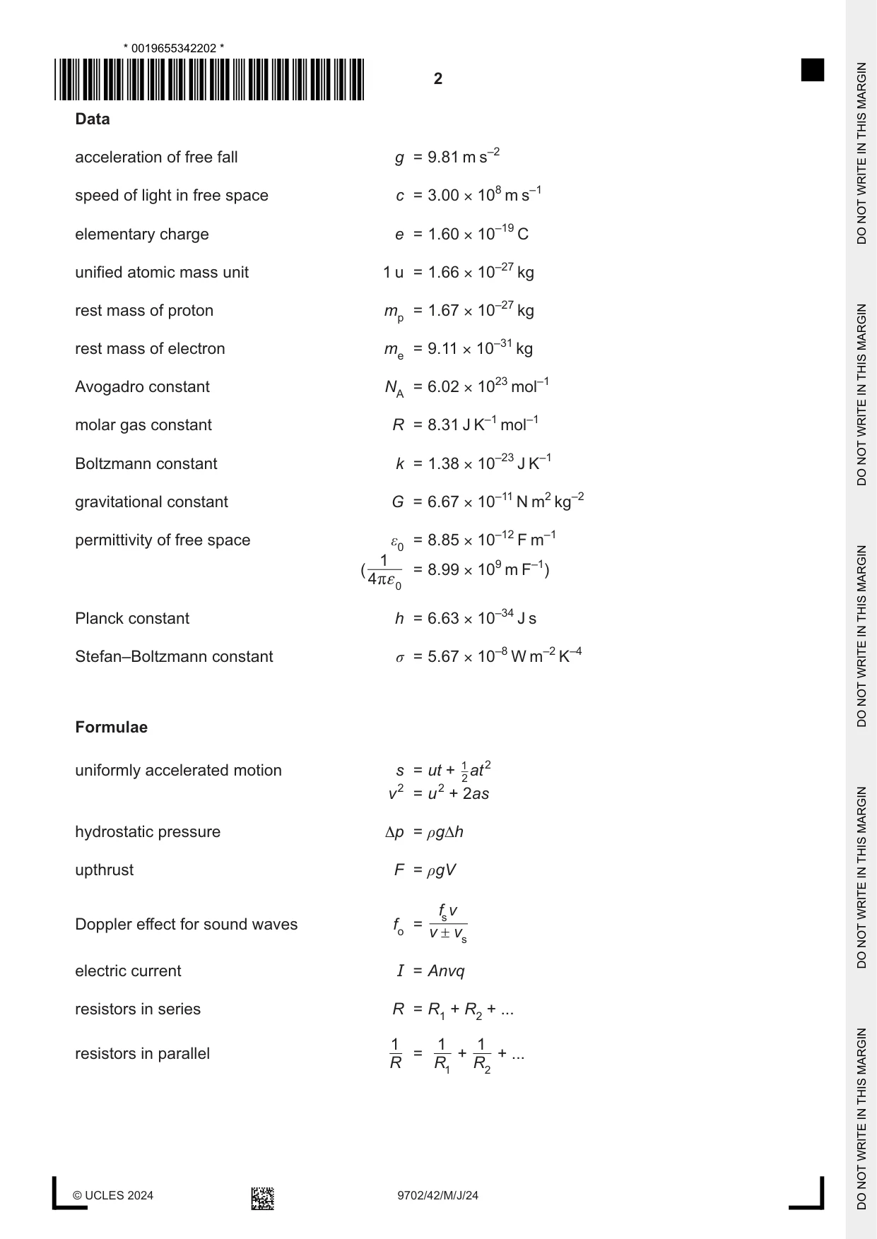 Cambridge A Level Physics 9702 2024 May/June Paper 4 · Variant 2 question paper, page 2 of 24