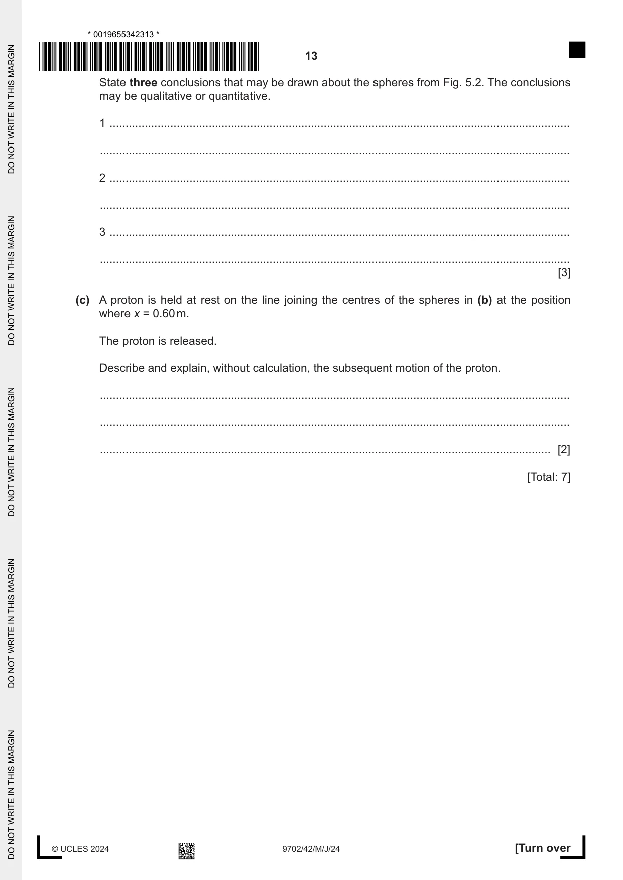 Cambridge A Level Physics 9702 2024 May/June Paper 4 · Variant 2 question paper, page 13 of 24