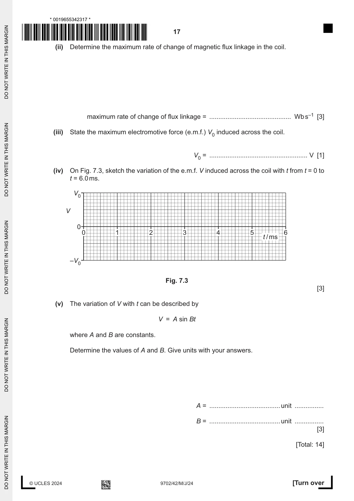 Cambridge A Level Physics 9702 2024 May/June Paper 4 · Variant 2 question paper, page 17 of 24