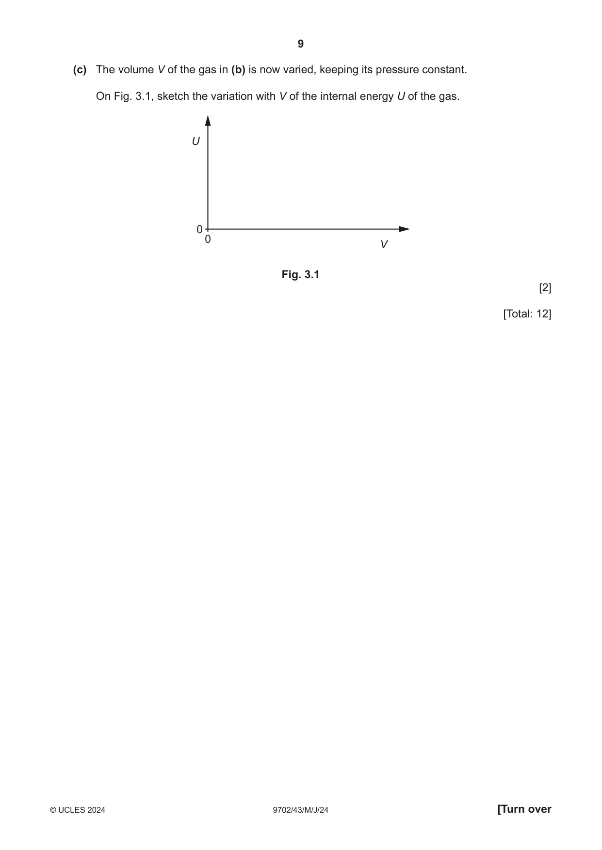 Cambridge A Level Physics 9702 2024 May/June Paper 4 · Variant 3 question paper, page 9 of 24