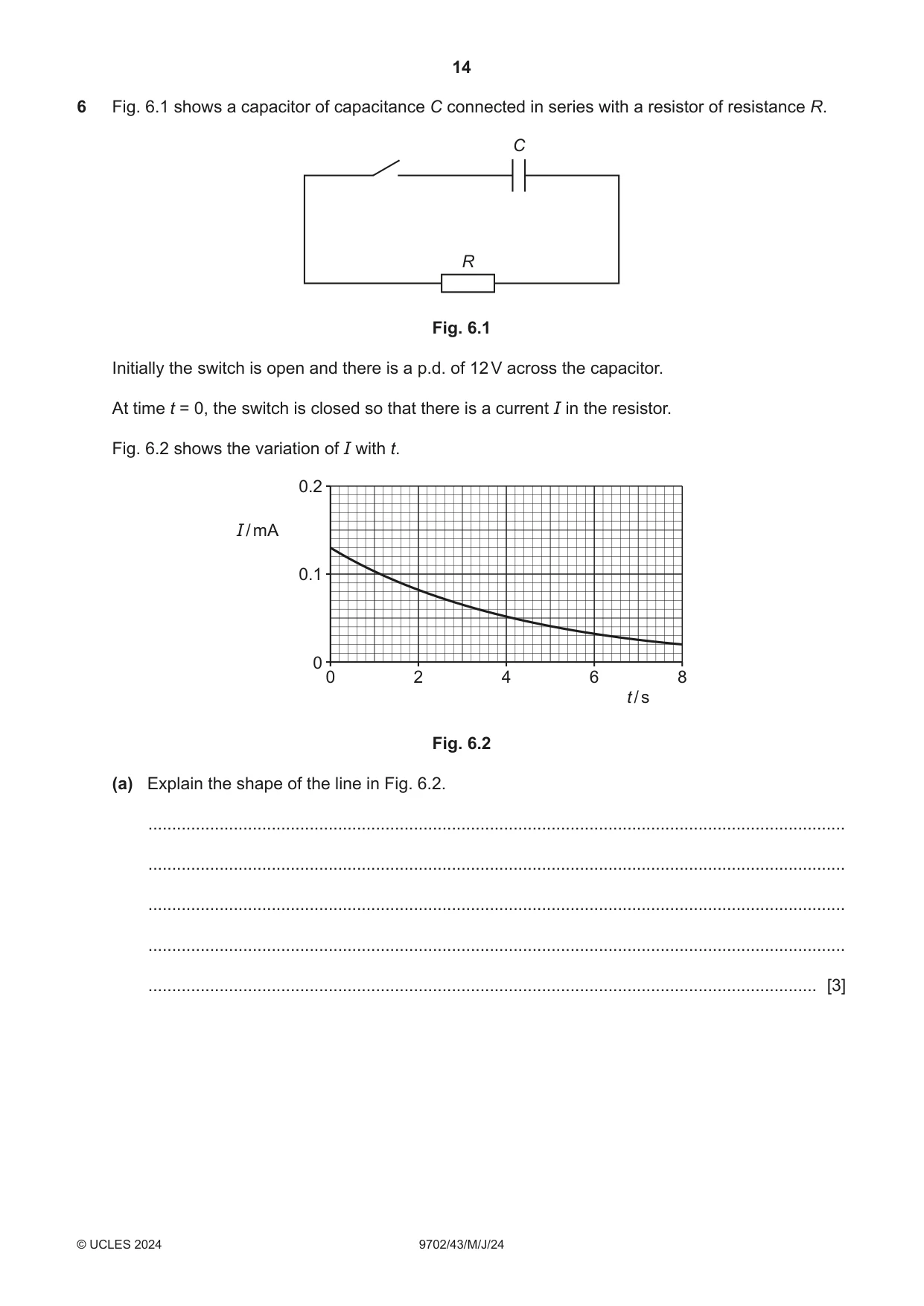 Cambridge A Level Physics 9702 2024 May/June Paper 4 · Variant 3 question paper, page 14 of 24