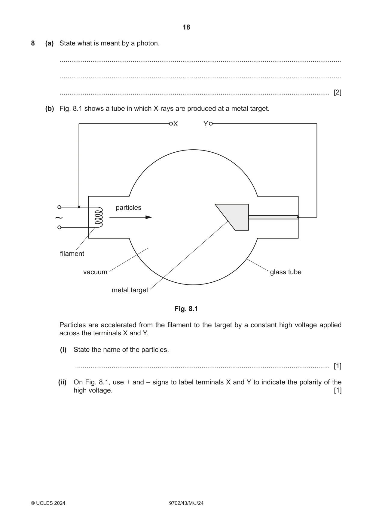 Cambridge A Level Physics 9702 2024 May/June Paper 4 · Variant 3 question paper, page 18 of 24