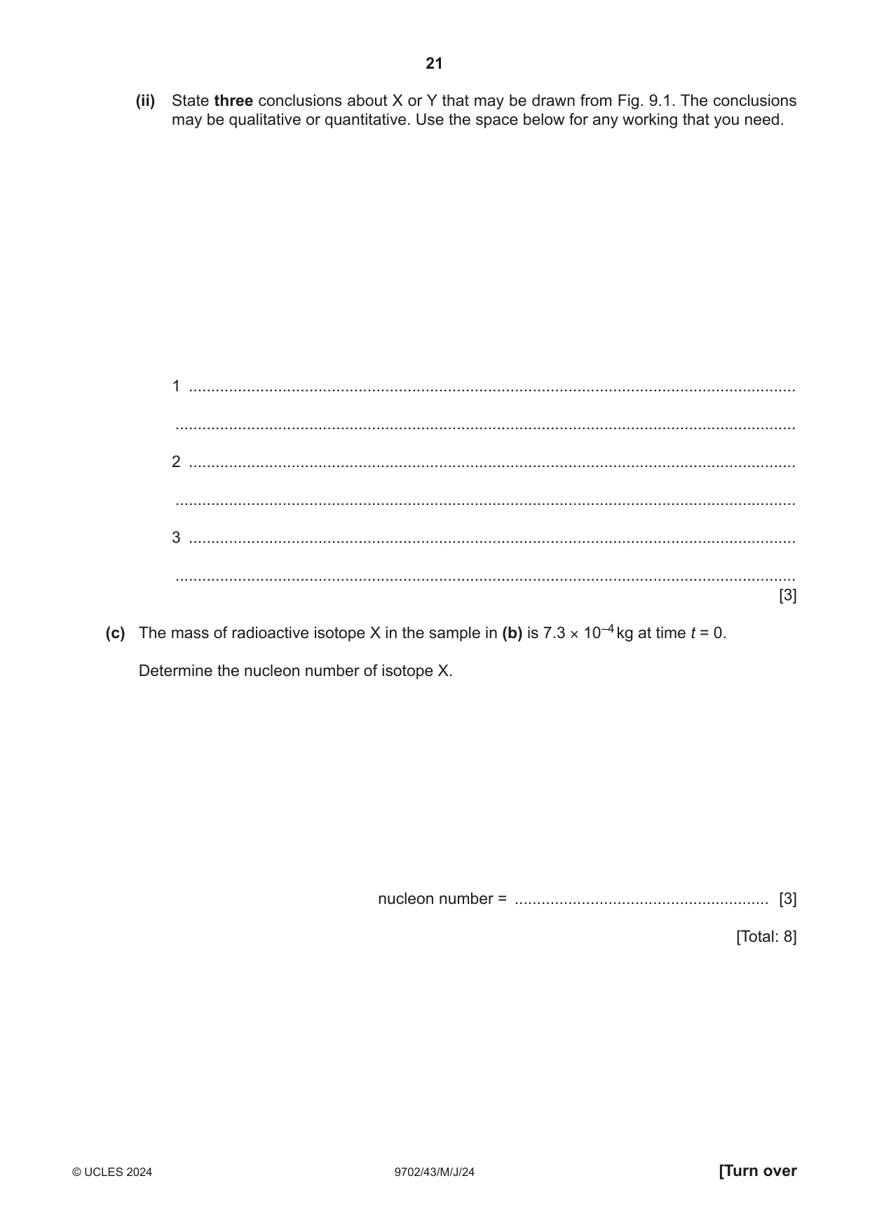 Cambridge A Level Physics 9702 2024 May/June Paper 4 · Variant 3 question paper, page 21 of 24