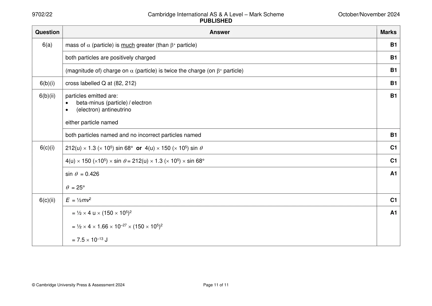 Mark scheme, page 11 of 11