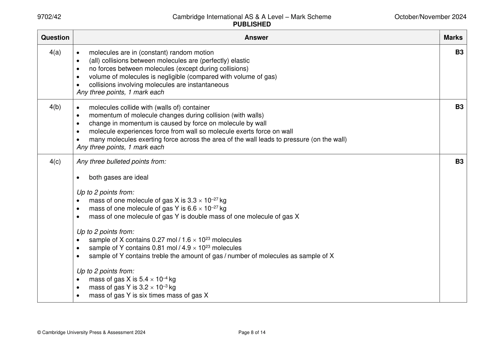 Mark scheme, page 8 of 14