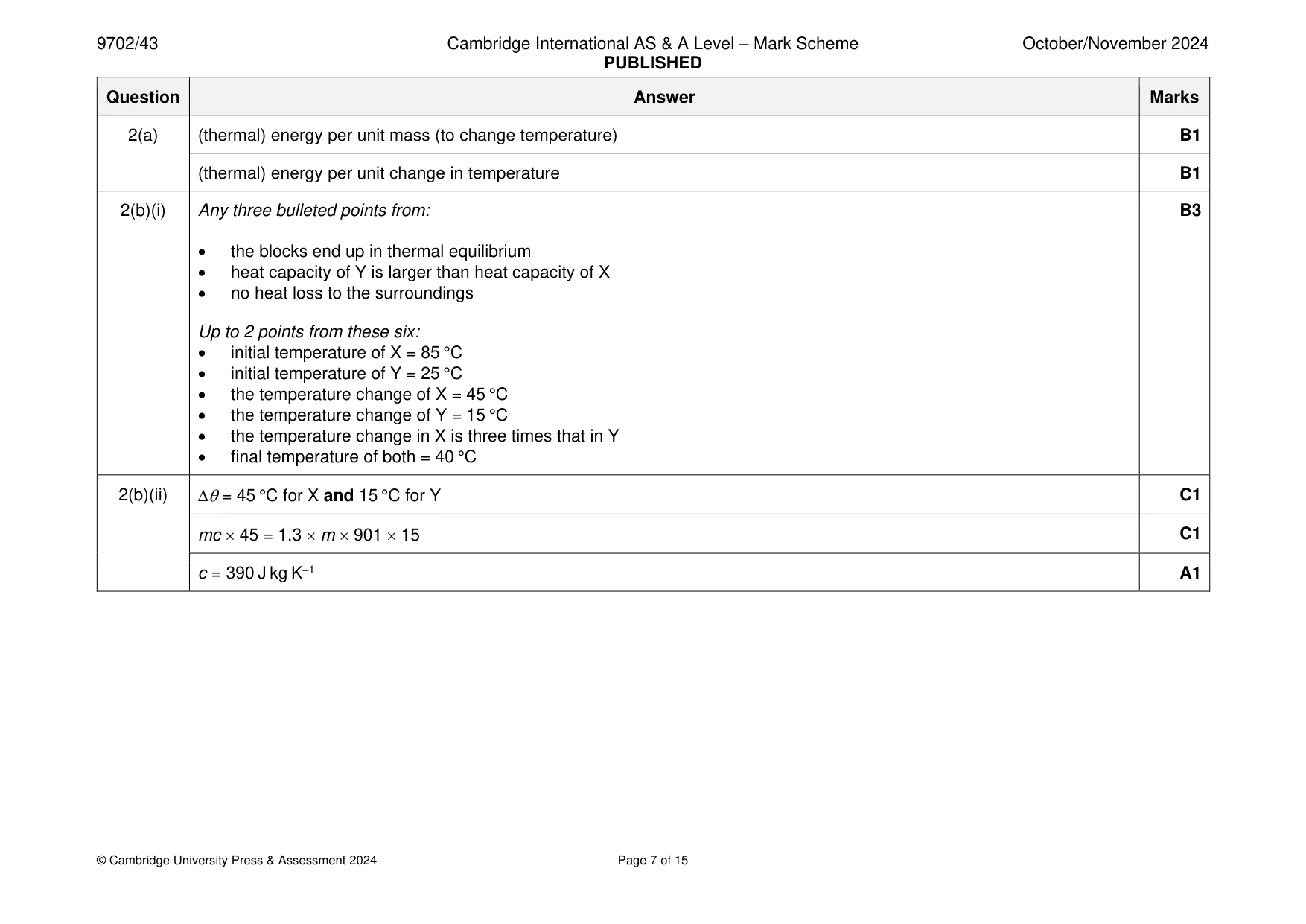 Mark scheme, page 7 of 15