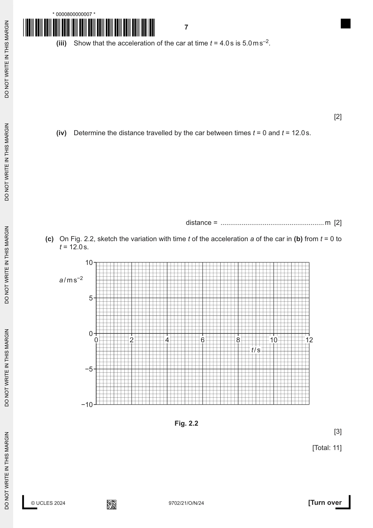Cambridge A Level Physics 9702 2024 Oct/Nov Paper 2 · Variant 1 question paper, page 7 of 16