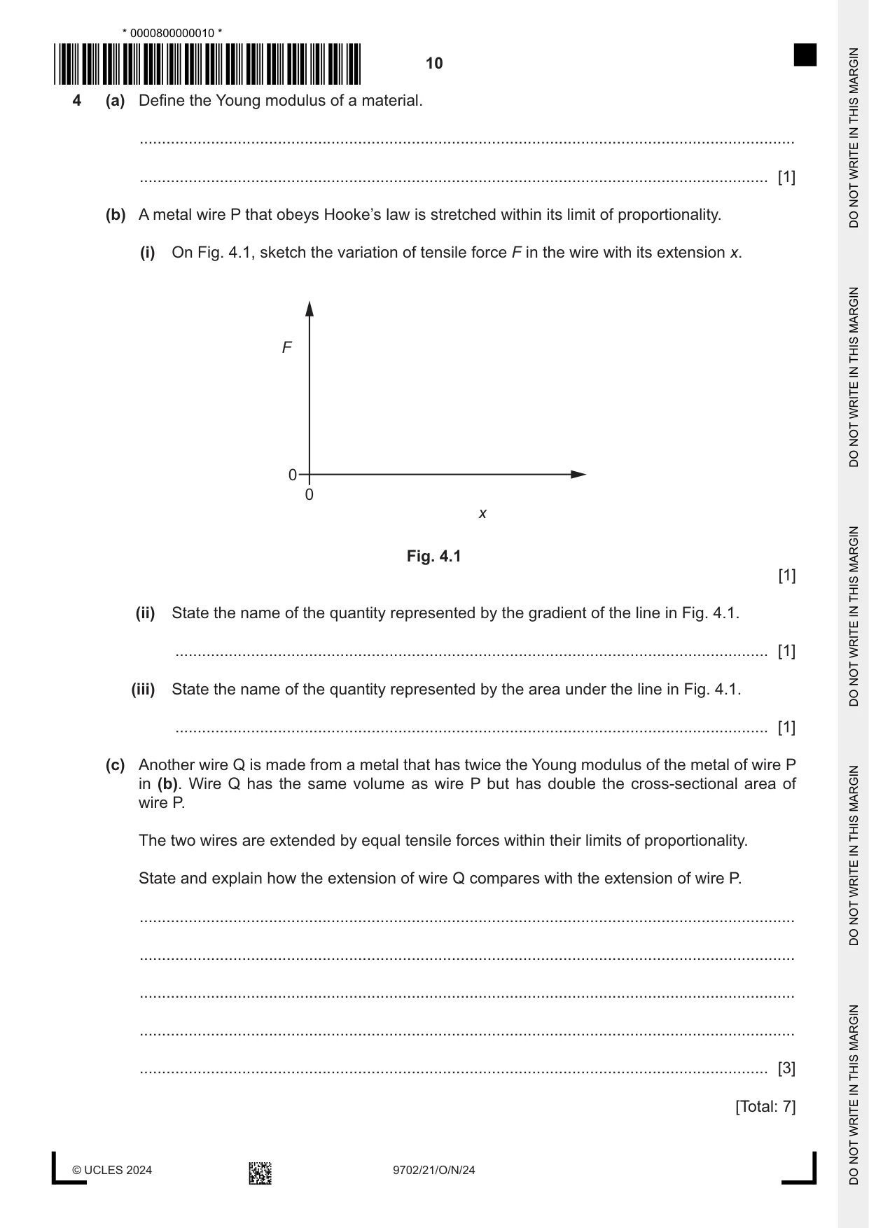 Cambridge A Level Physics 9702 2024 Oct/Nov Paper 2 · Variant 1 question paper, page 10 of 16