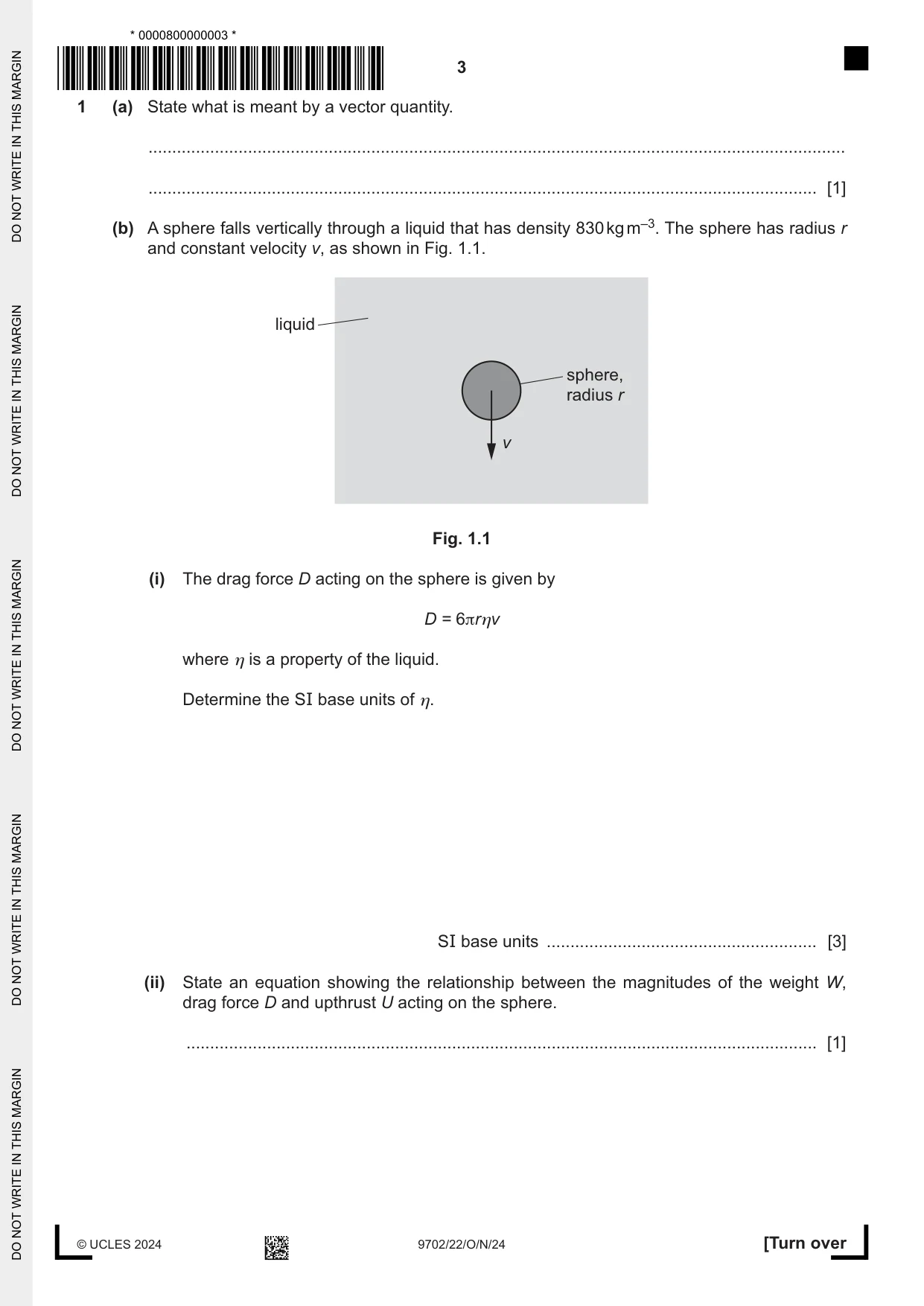 Cambridge A Level Physics 9702 2024 Oct/Nov Paper 2 · Variant 2 question paper, page 3 of 16