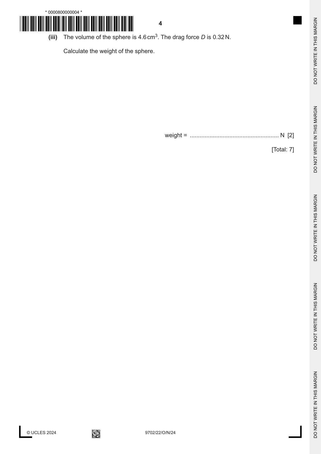 Cambridge A Level Physics 9702 2024 Oct/Nov Paper 2 · Variant 2 question paper, page 4 of 16
