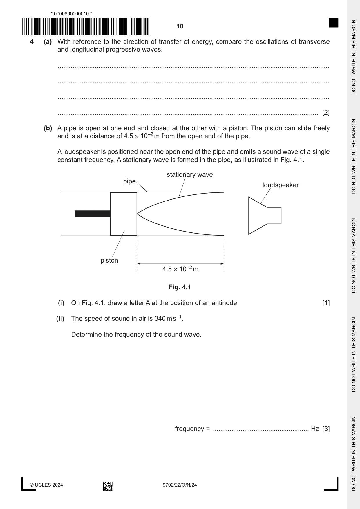 Cambridge A Level Physics 9702 2024 Oct/Nov Paper 2 · Variant 2 question paper, page 10 of 16