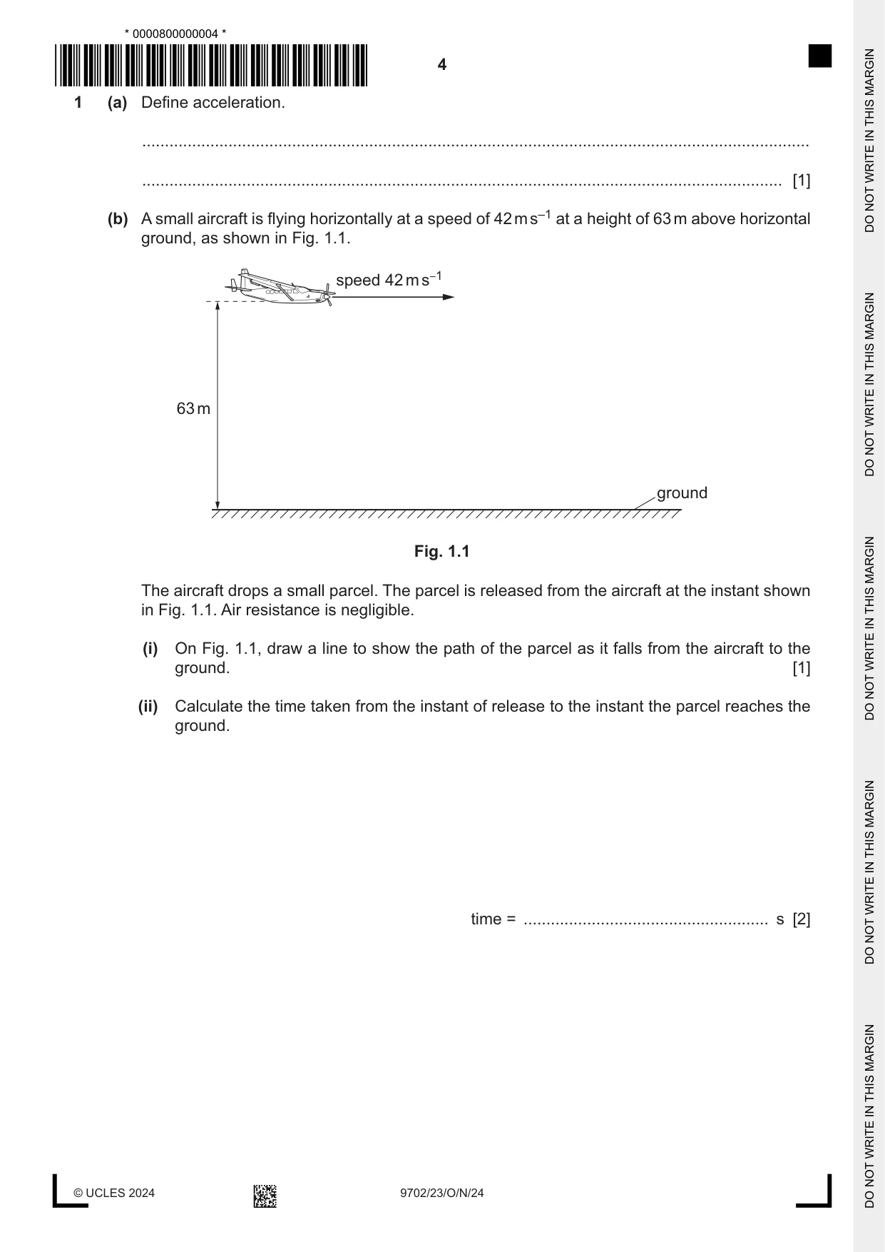 Cambridge A Level Physics 9702 2024 Oct/Nov Paper 2 · Variant 3 question paper, page 4 of 16