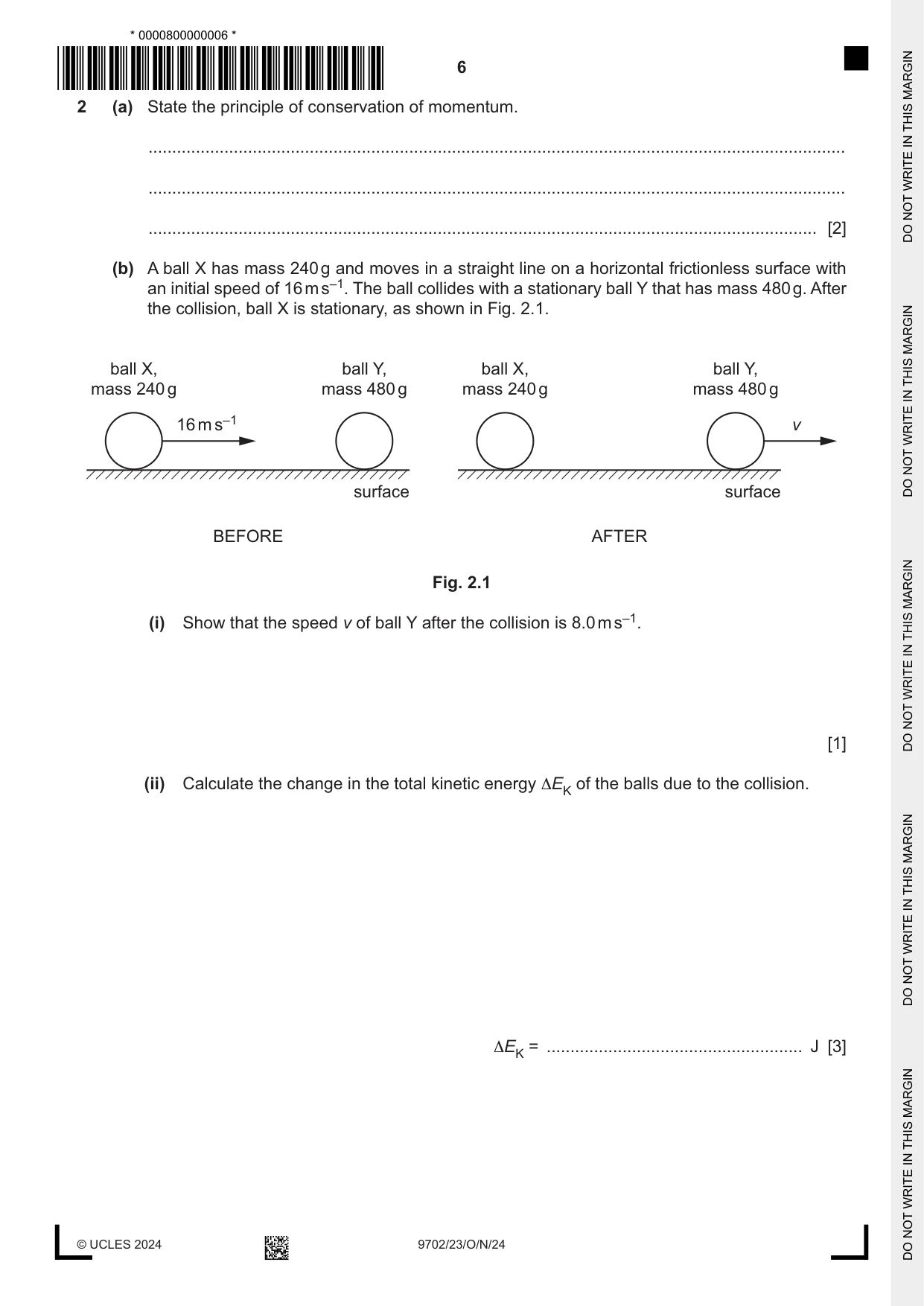 Cambridge A Level Physics 9702 2024 Oct/Nov Paper 2 · Variant 3 question paper, page 6 of 16