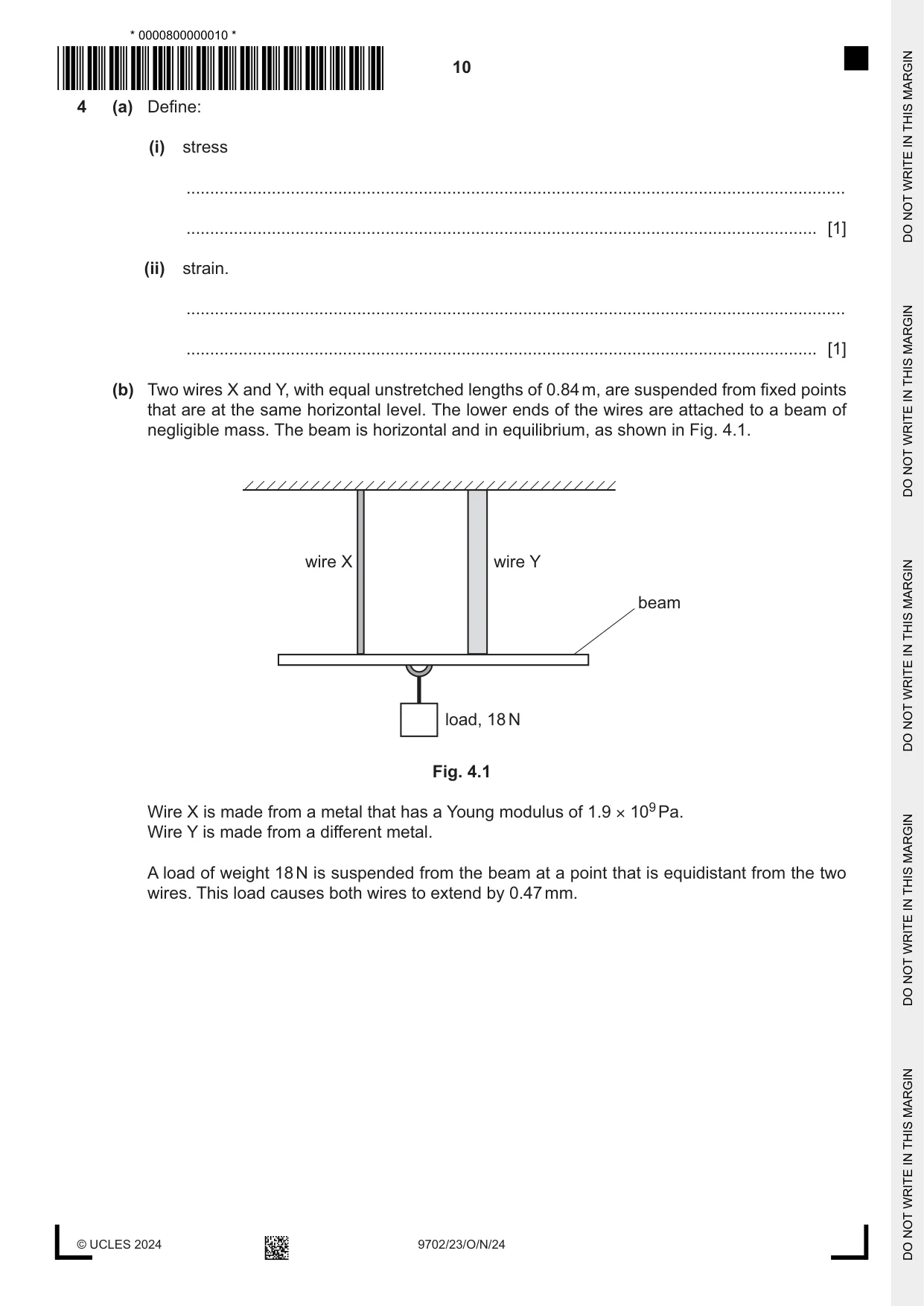 Cambridge A Level Physics 9702 2024 Oct/Nov Paper 2 · Variant 3 question paper, page 10 of 16