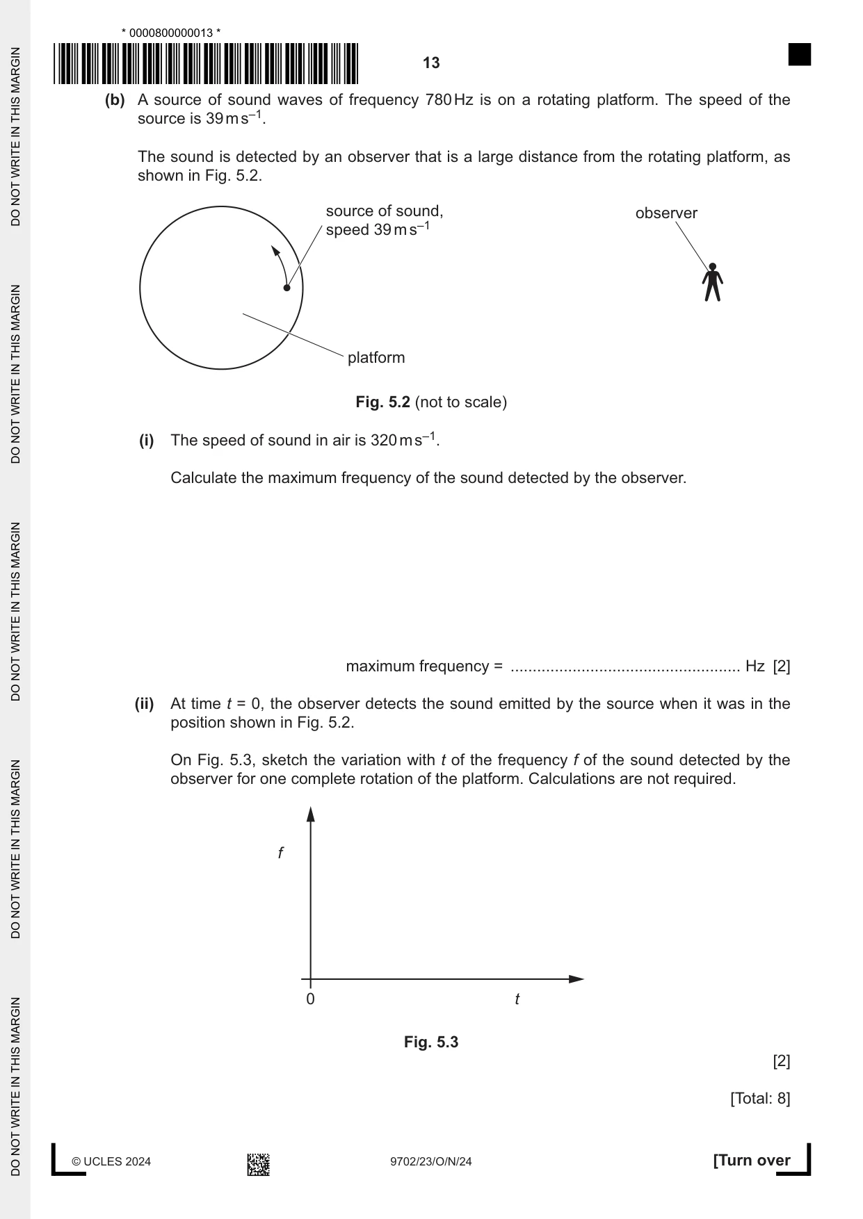 Cambridge A Level Physics 9702 2024 Oct/Nov Paper 2 · Variant 3 question paper, page 13 of 16