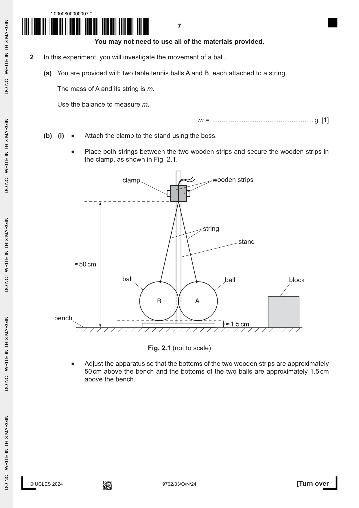 Cambridge A Level Physics 9702 2024 Oct/Nov Paper 3 · Variant 3 question paper, page 7 of 12