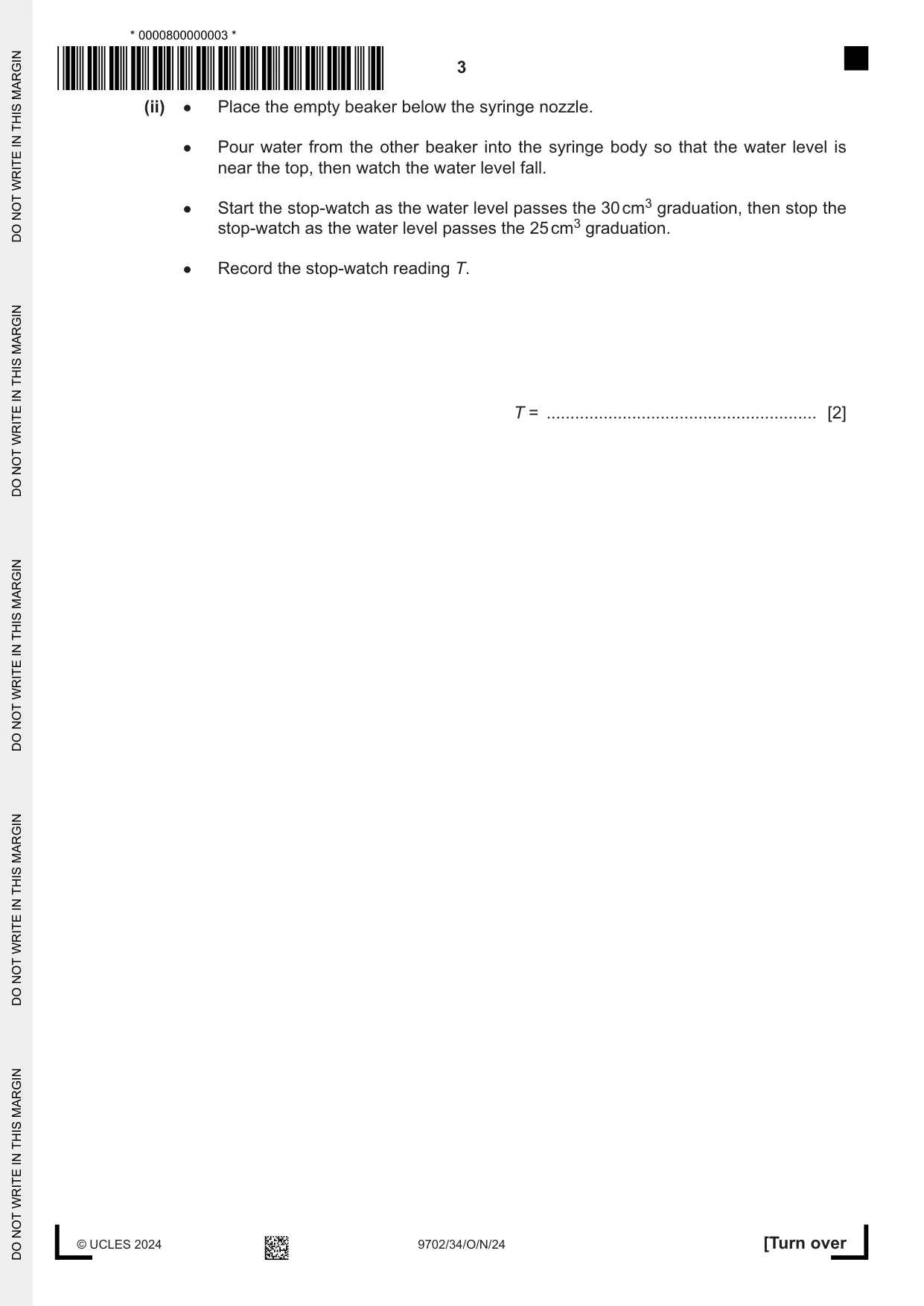 Cambridge A Level Physics 9702 2024 Oct/Nov Paper 3 · Variant 4 question paper, page 3 of 12