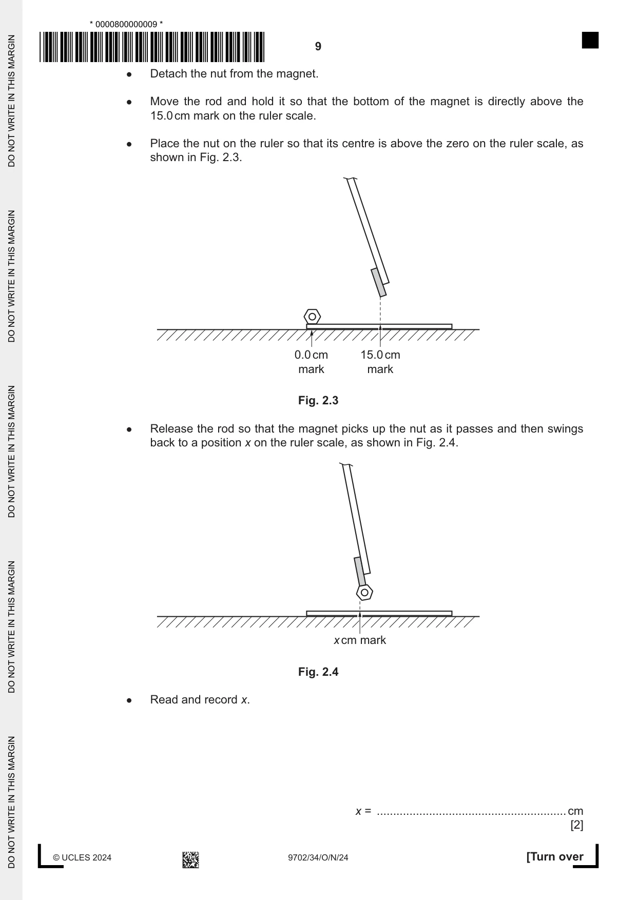 Cambridge A Level Physics 9702 2024 Oct/Nov Paper 3 · Variant 4 question paper, page 9 of 12