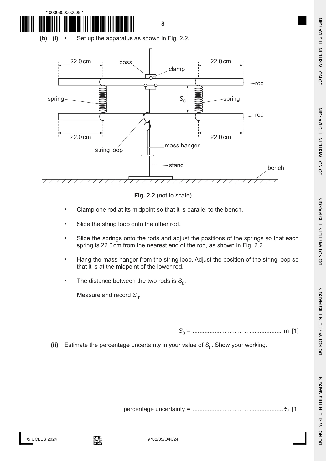 Cambridge A Level Physics 9702 2024 Oct/Nov Paper 3 · Variant 5 question paper, page 8 of 12