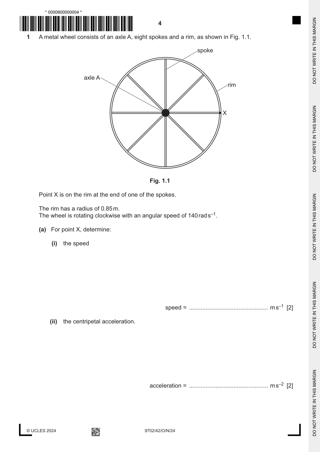 Cambridge A Level Physics 9702 2024 Oct/Nov Paper 4 · Variant 2 question paper, page 4 of 24