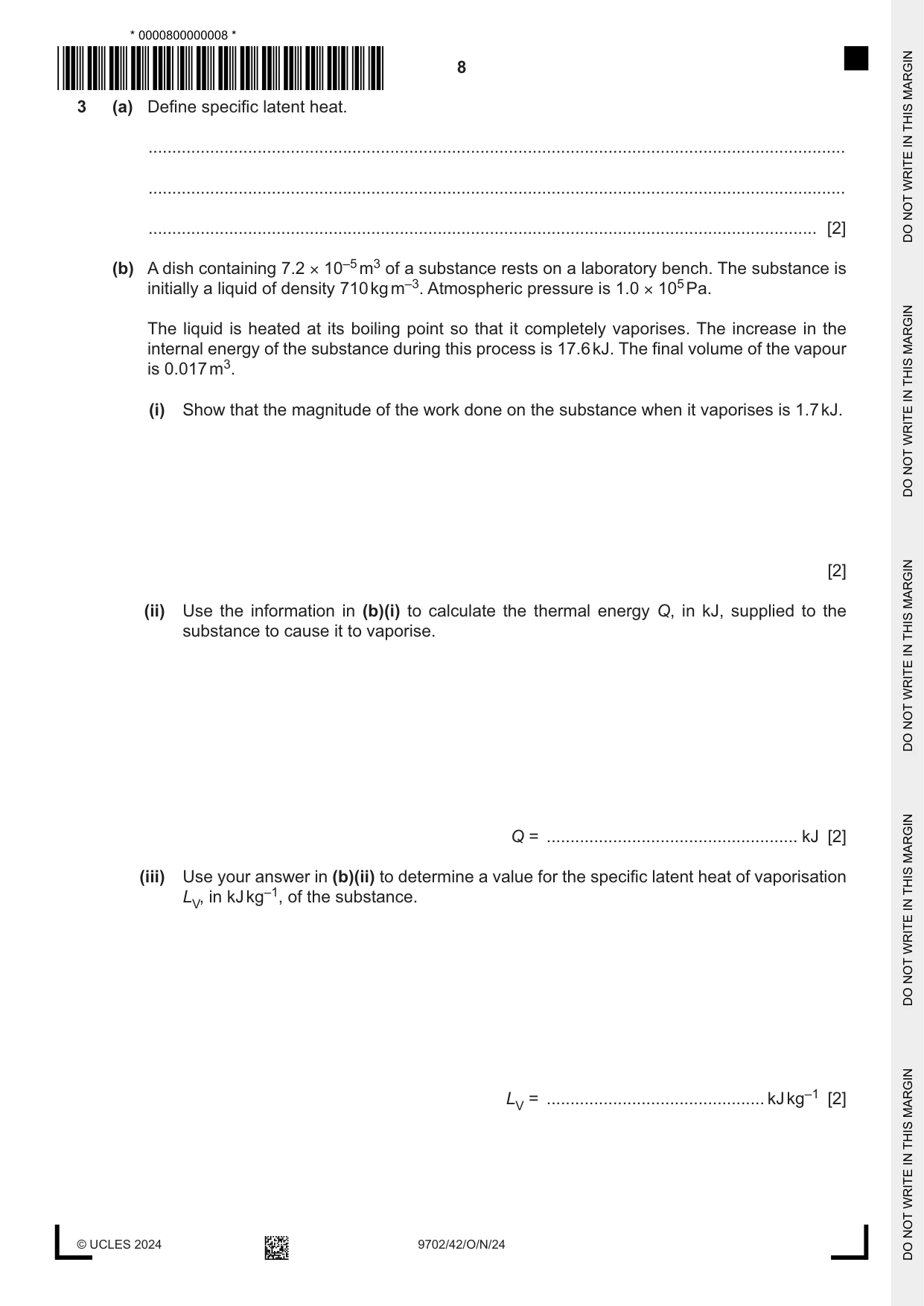 Cambridge A Level Physics 9702 2024 Oct/Nov Paper 4 · Variant 2 question paper, page 8 of 24