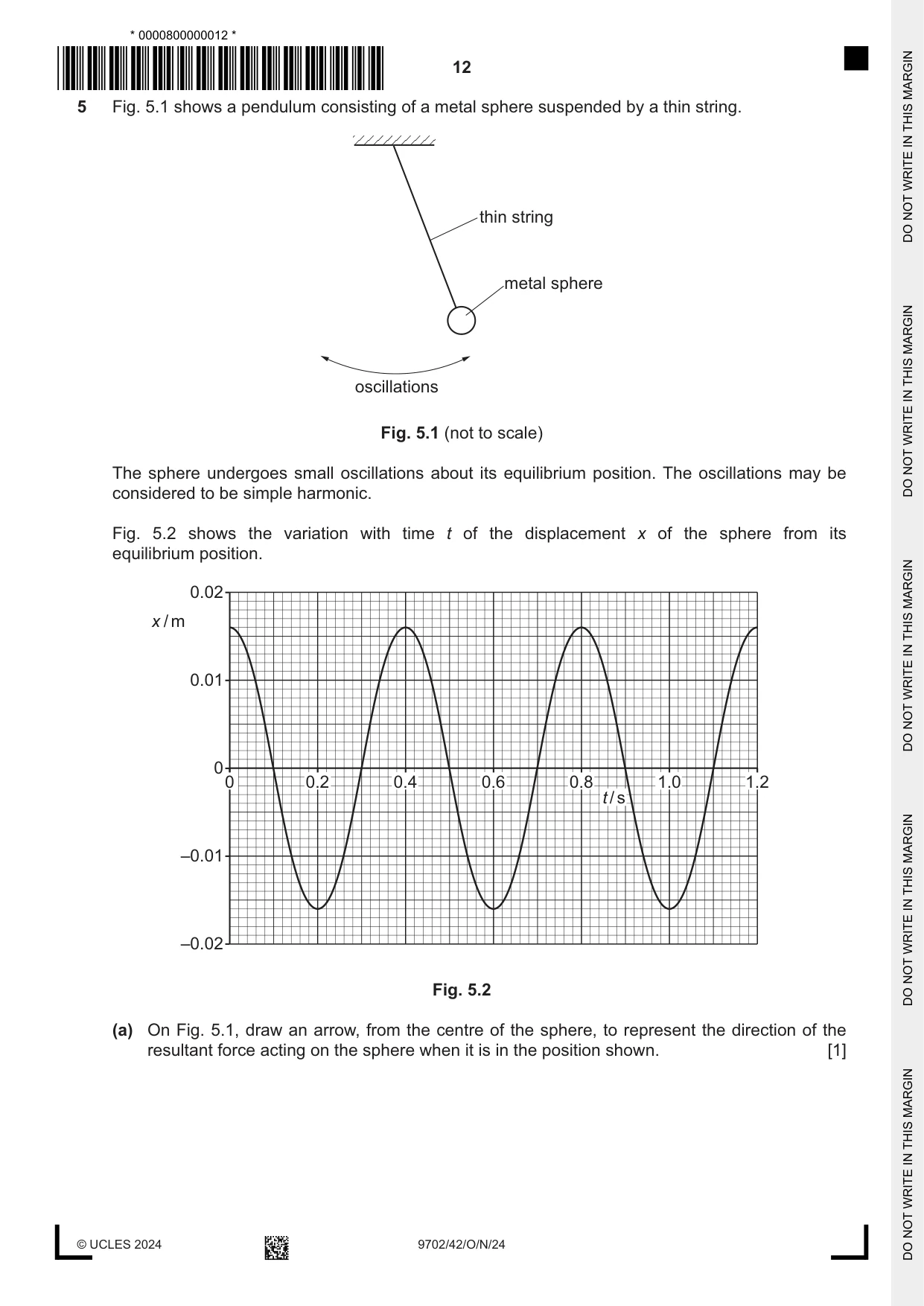 Cambridge A Level Physics 9702 2024 Oct/Nov Paper 4 · Variant 2 question paper, page 12 of 24