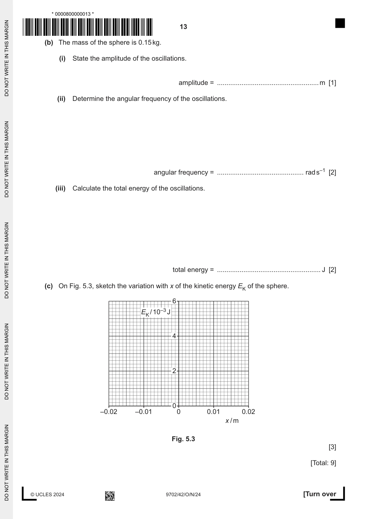 Cambridge A Level Physics 9702 2024 Oct/Nov Paper 4 · Variant 2 question paper, page 13 of 24