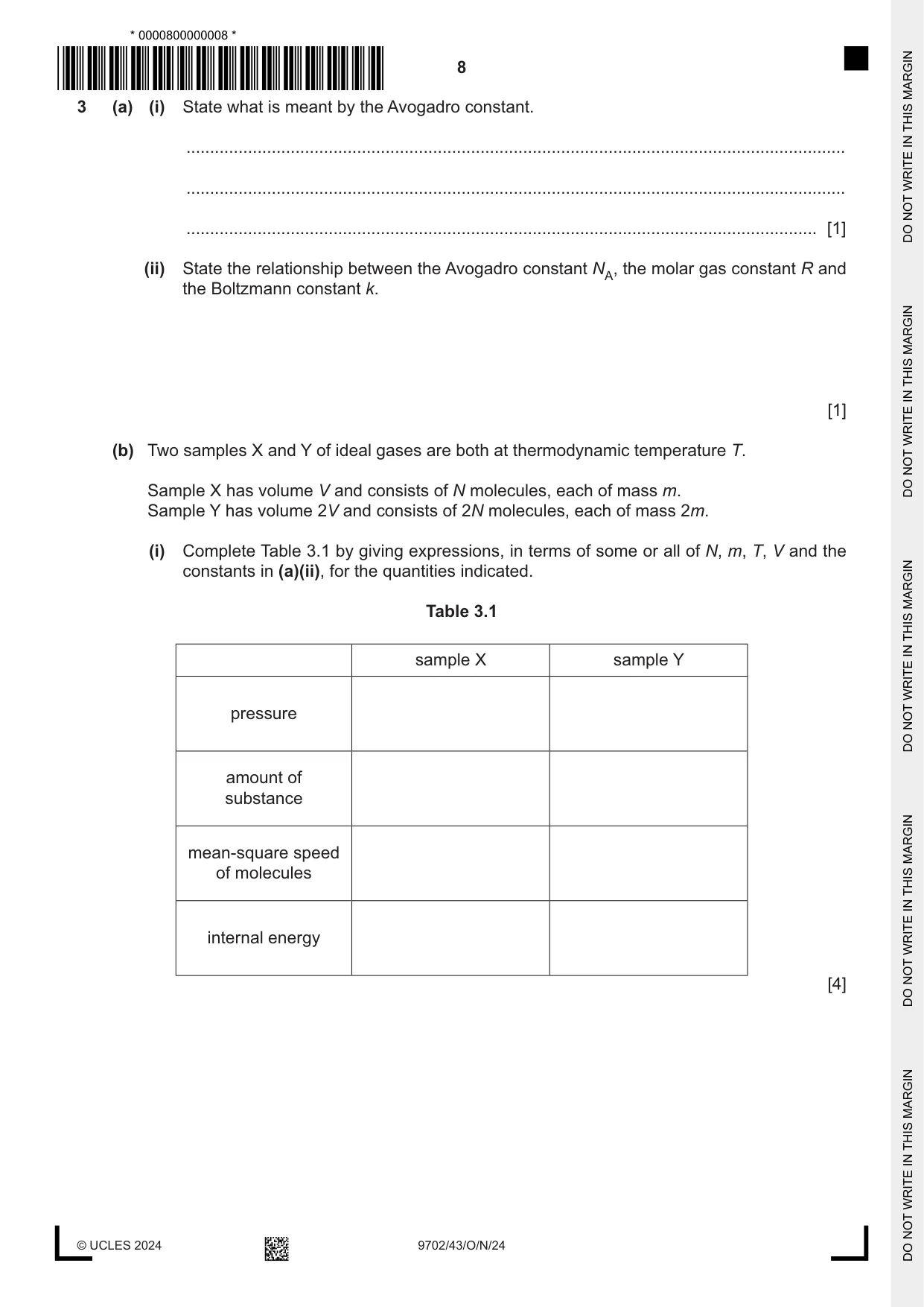 Cambridge A Level Physics 9702 2024 Oct/Nov Paper 4 · Variant 3 question paper, page 8 of 24