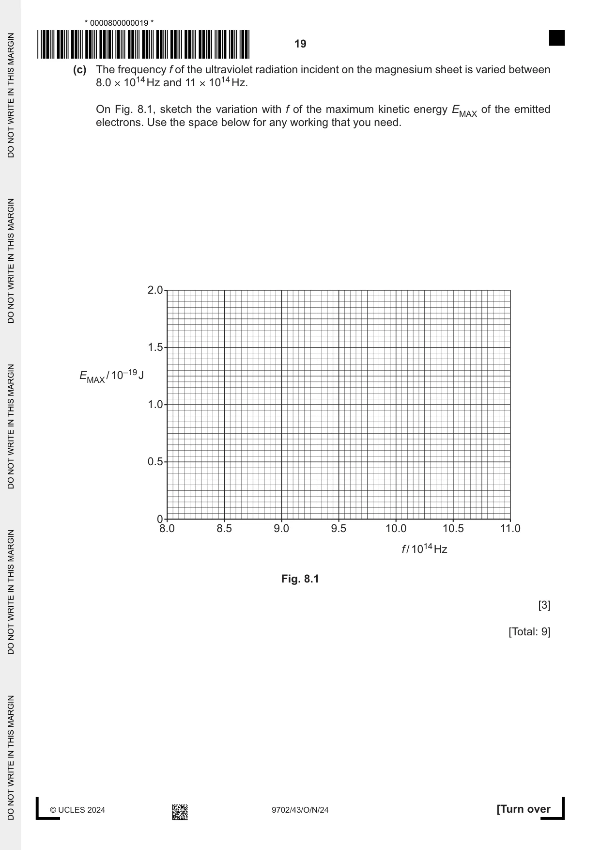 Cambridge A Level Physics 9702 2024 Oct/Nov Paper 4 · Variant 3 question paper, page 19 of 24