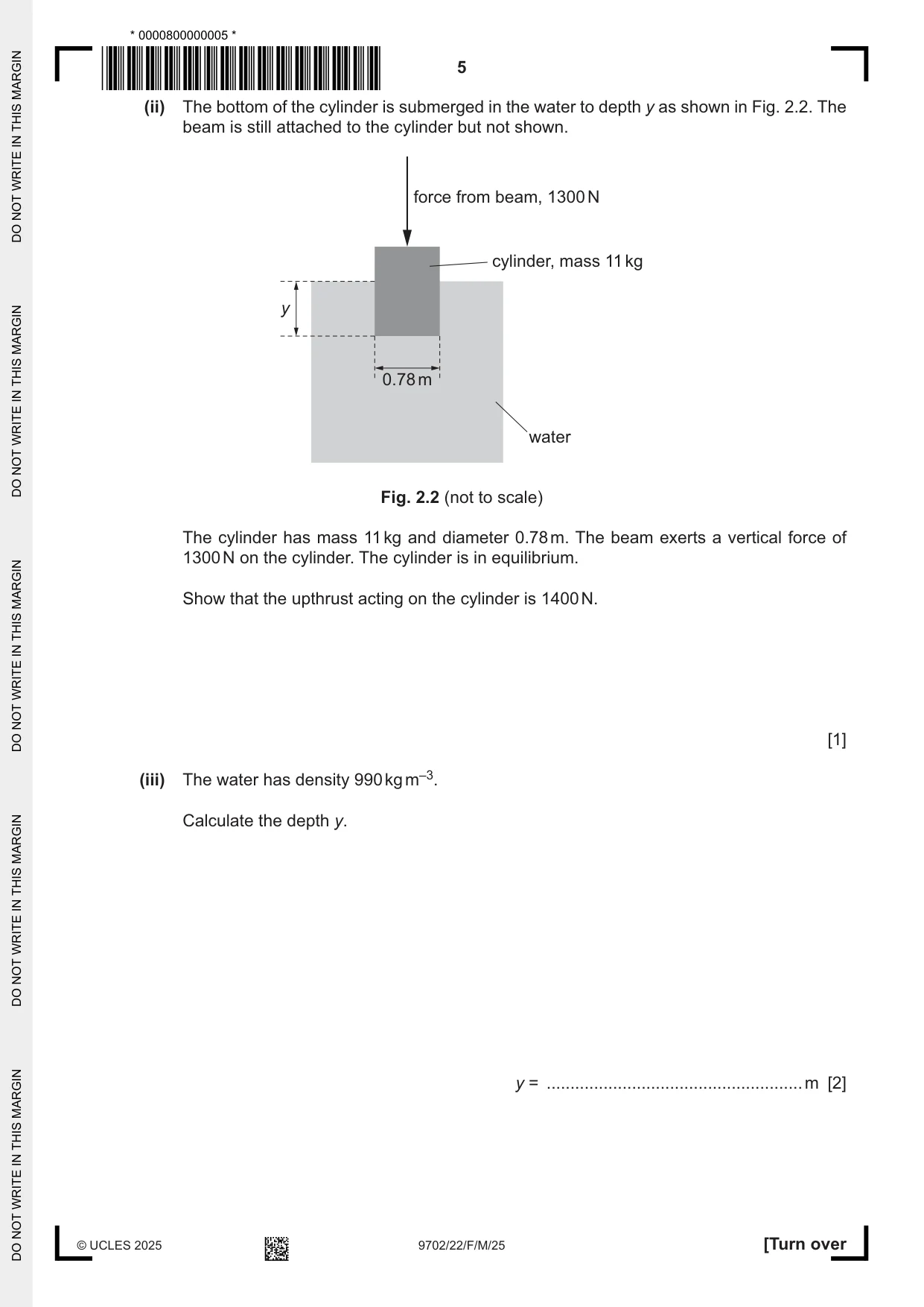 Cambridge A Level Physics 9702 2025 Feb/March Paper 2 · Variant 2 question paper, page 5 of 16