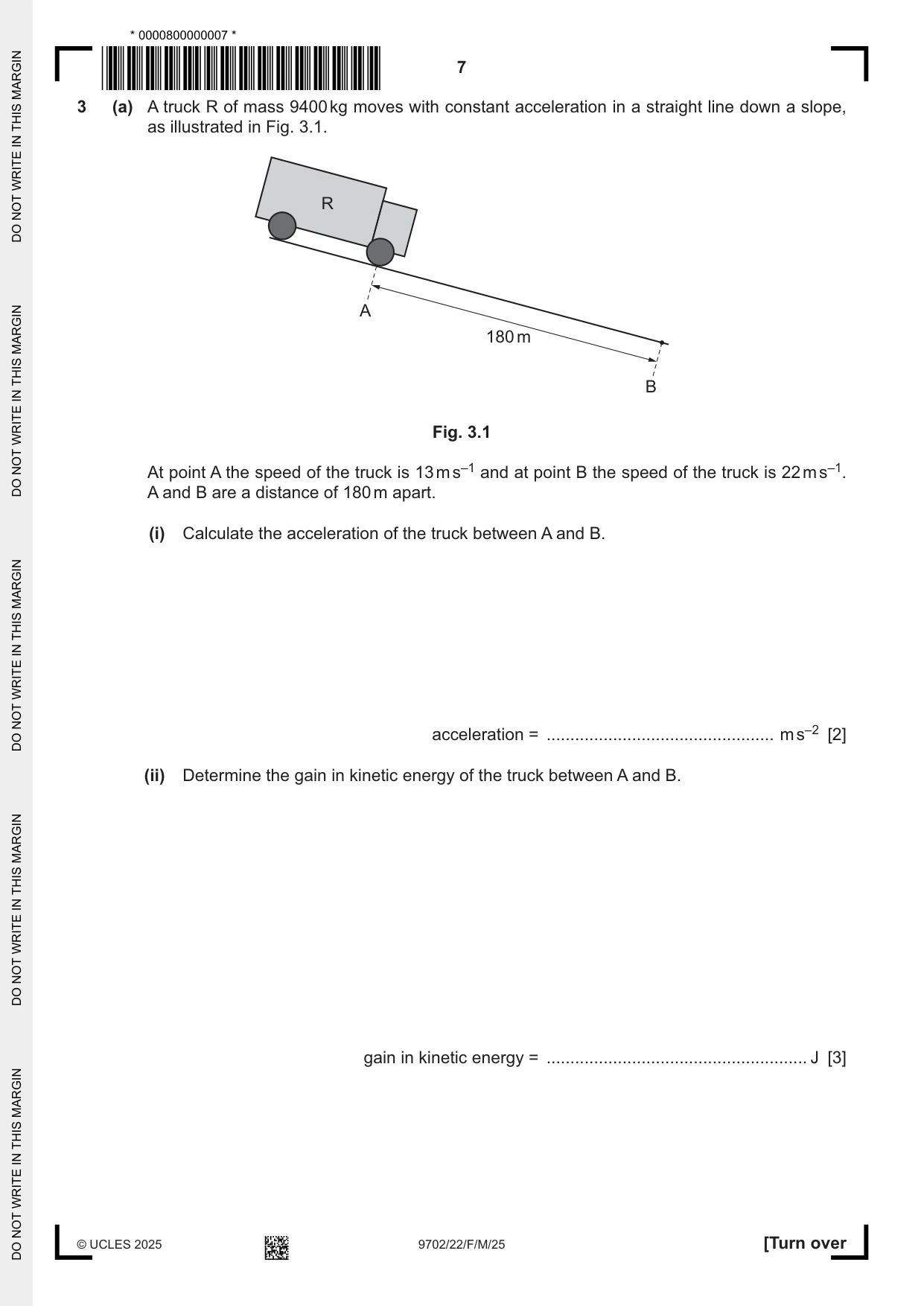 Cambridge A Level Physics 9702 2025 Feb/March Paper 2 · Variant 2 question paper, page 7 of 16